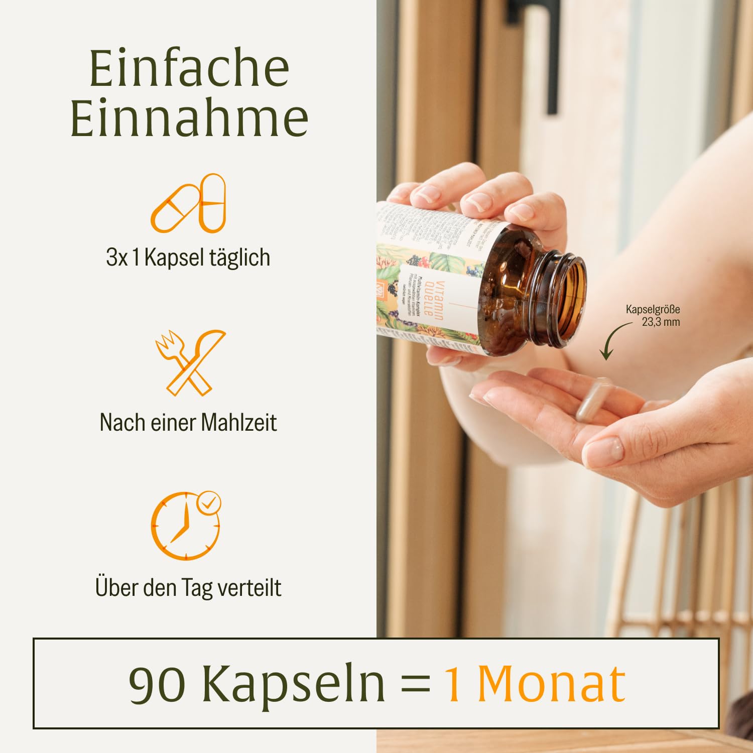NATURTREU® All in One Multivitamin & Mineralien Komplex - 35 wertvolle A-Z Vitamine und Mineralstoffe - Multi Vitamin Kapseln hochdosiert - Vegan und ohne unnötige Zusatzstoffe