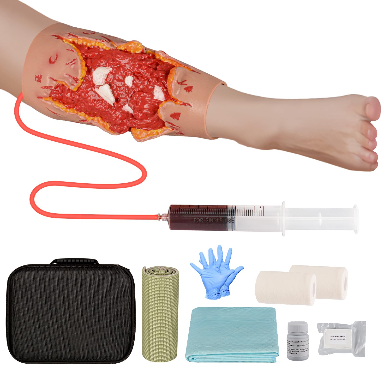 MedEduQuest Wound Packing Trainer, Open Fracture Wound Trainer Sleeve, Wound Dressing Training Model, Stop The Bleed Training Kit for Meidcal Education