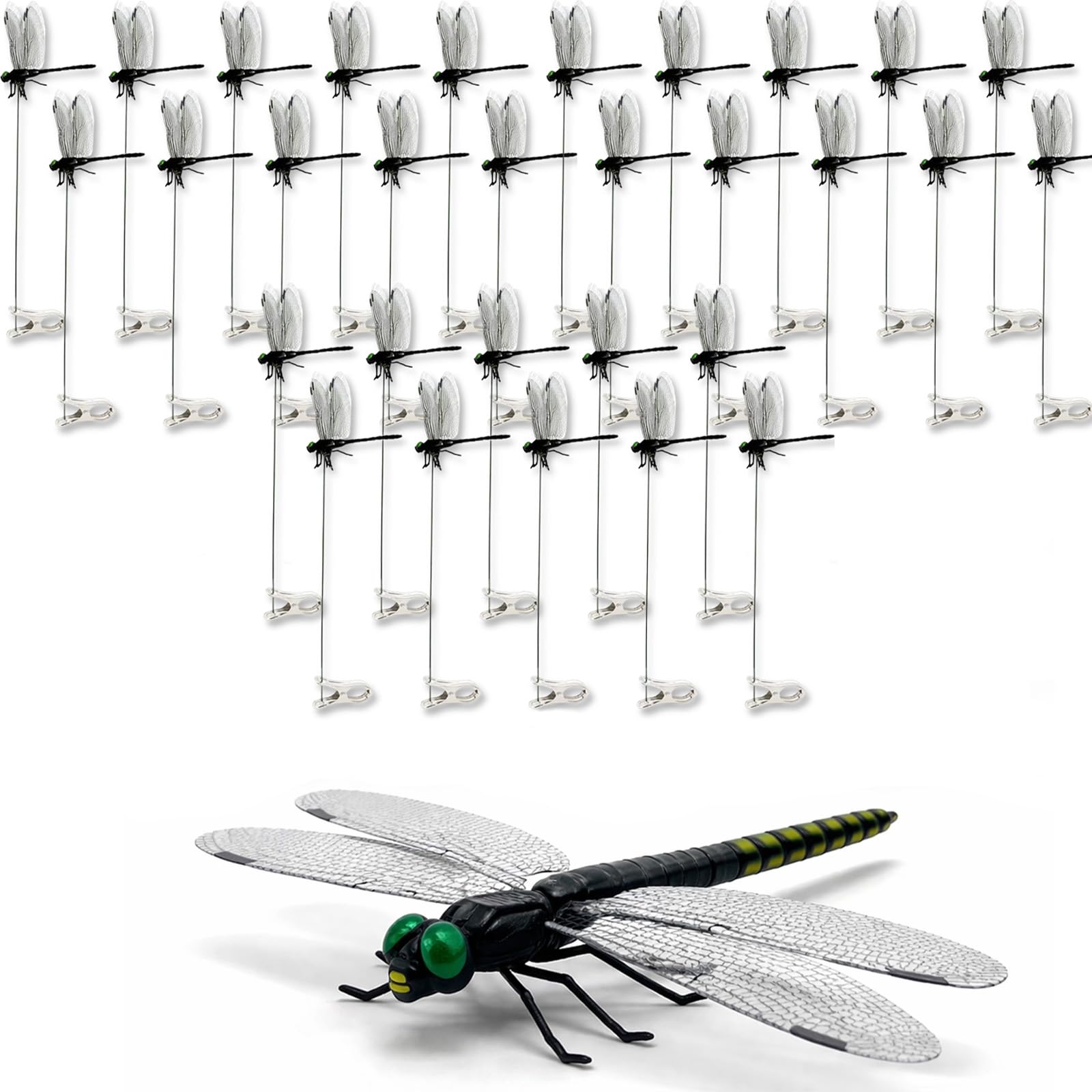 2026 New 40 Pcs Dragon Fly Clips, 3D Artificial Dragonfly Hat Clip, Dragonfly Garden Decor (20PCS) — view 6