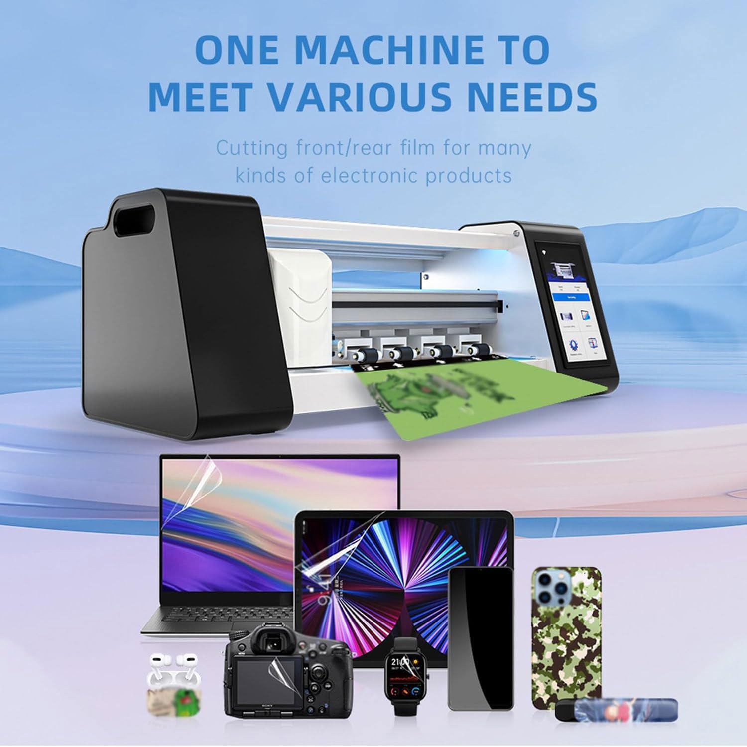 Taglierina per pellicole Commerciali, Macchina da Taglio Multifunzionale per Telefono Cellulare idrogel TPU, Taglio Veloce 20 Secondi, Supporta 17 Lingue, Oltre 26.000 Dati di Modello