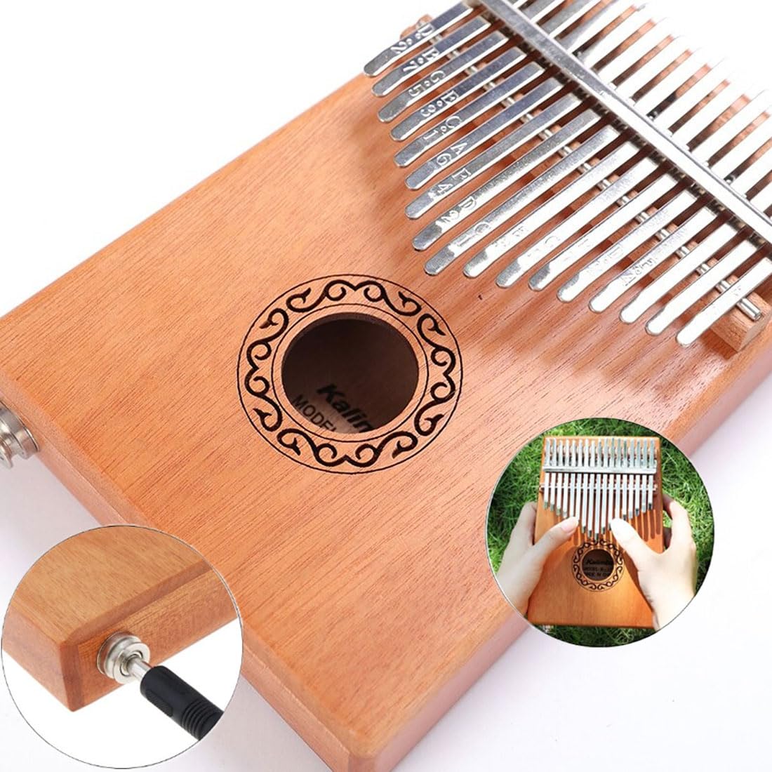 Kalimba 17 Tasti Pianoforte a Pollice - Kalimba 17 tasti Thumb Piano, Strumento per pianoforte a pollice in mogano, Portatile Professionale Pianoforte, con Accessori e Istruzione e martello