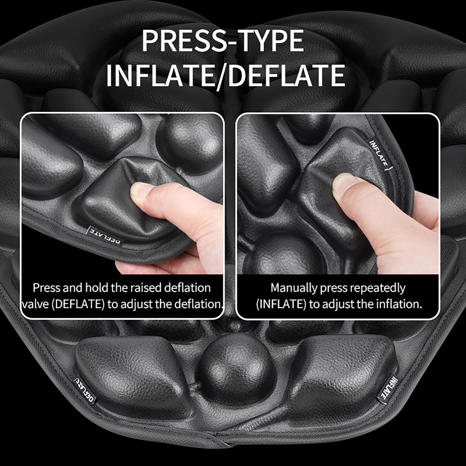 Aazon.co: JFT Otorcycle Seat Cushion Inflatable Pad, Pressure Relief - View #2
