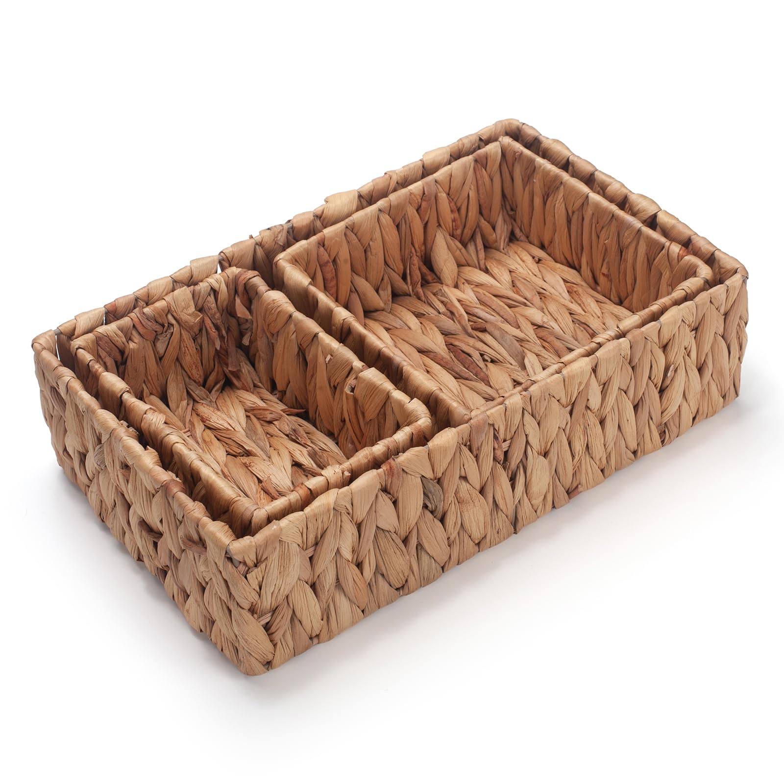 Panier de rangement jacinthe d'eau pour stopper le désordre des étagères en osier naturel