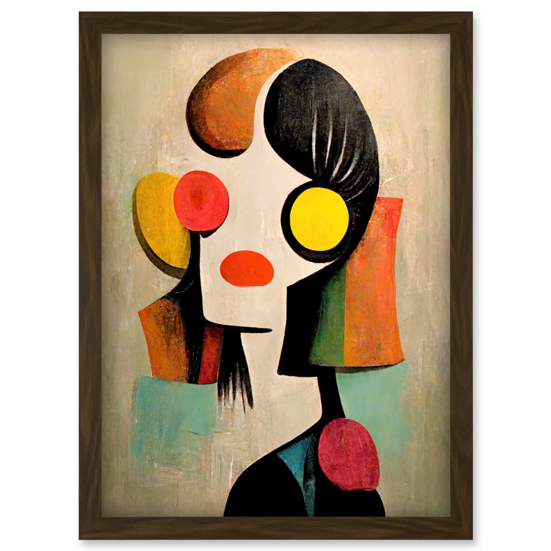 Doppelganger33 LTD Minimalist Abstract Pop Art Portrait Artwork Framed Wall Art Print A4
