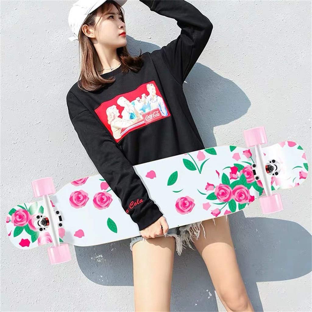 LZY YEENUO Longboards 8 Plis érable Complet Longboards Skateboard Dancing et Downhill Freestyle Cruiser pour Les Adolescents ou Les Adultes 42x9 Pouces