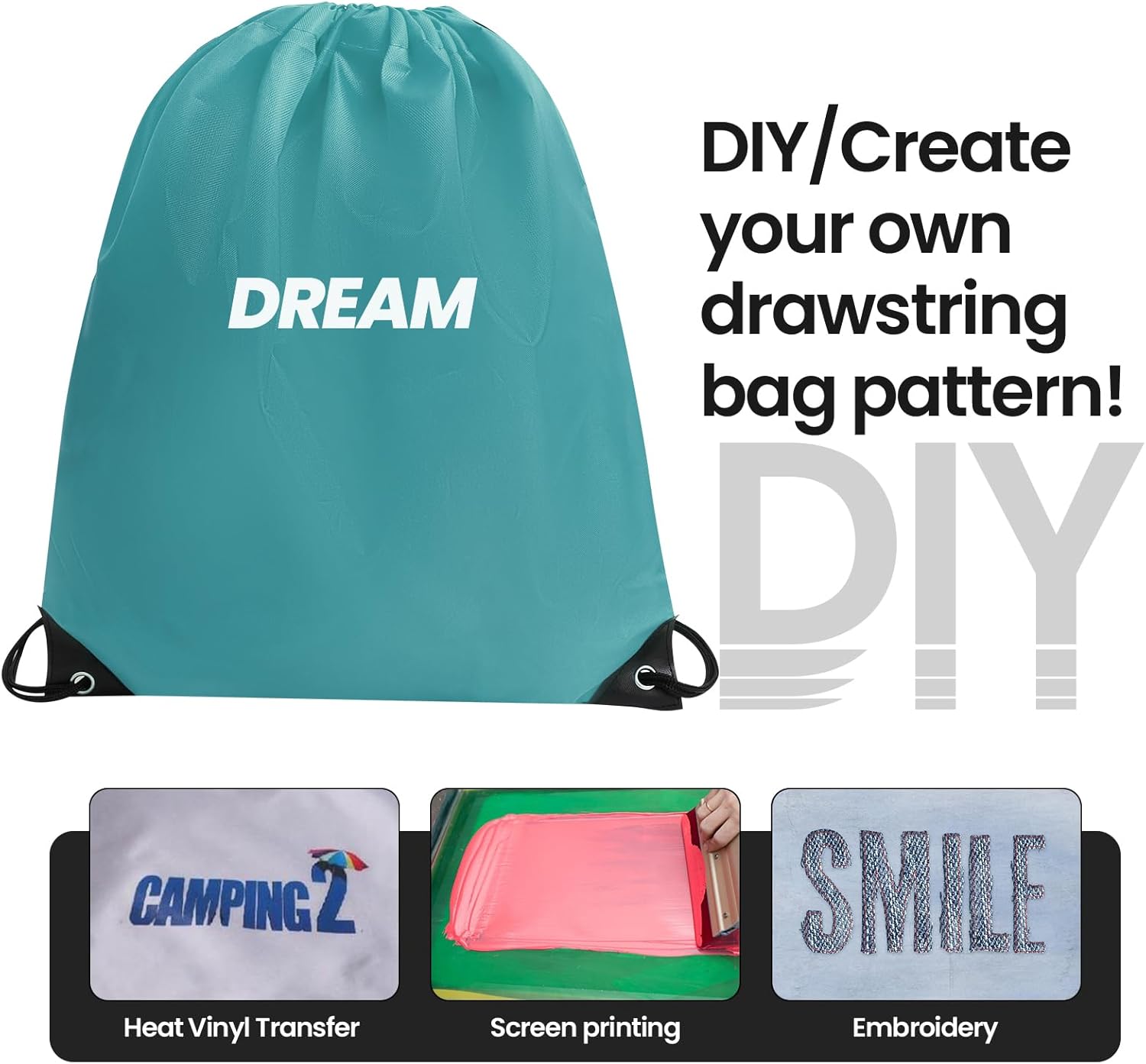 Drawstring Bag 24Pcs Drawstring Backpacks Drawstring Gym Bag String Bag Cinch Bag Sackpack Sports Drawstring Bag Draw String Bags Pack for Men,Women - Image 3