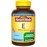 Nature Made Vitamin E 180 mg (400 IU) dl-Alpha, Dietary Supplement for Antioxidant Support, 300 Softgels, 300 Day Supply
