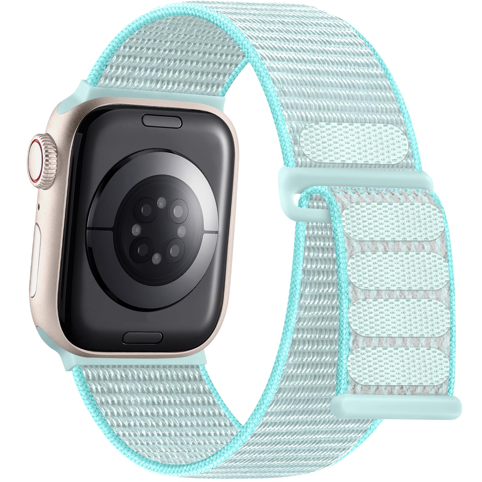 GetinoStretchy Nylon Strap Compatible with Apple Watch Band 40mm 41mm 38mm 42mm iWatch Bands for Women Men, Breathable Elastic Sport Loop Wristbands for Apple Watch Bands SE Series 10 9 8 7 6 5 4 3 2 1 Teal