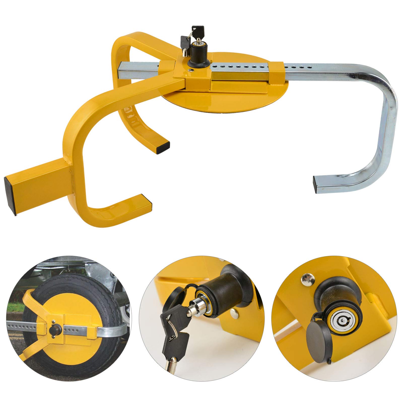 KingSaid Wheel Clamp Wheel Lock Trailer Lock Extendable Heavy Duty 13