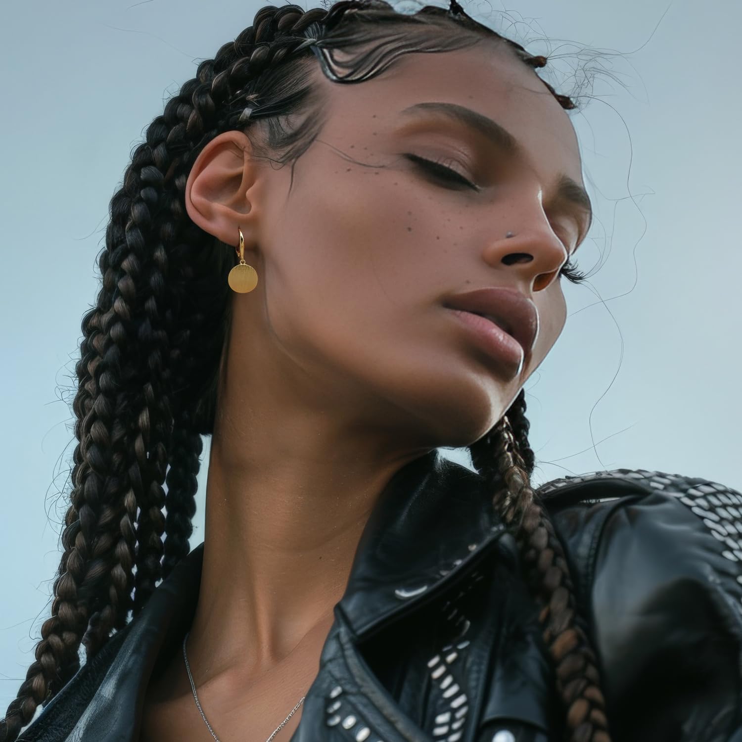 Cossa Dangle Earrings 14K Gold Drop Earrings for Women Disc Dangle Stylish Leverback Earring with Cubic Zirconia Drop Earring A Must-have Fashion Accessory - Image 7