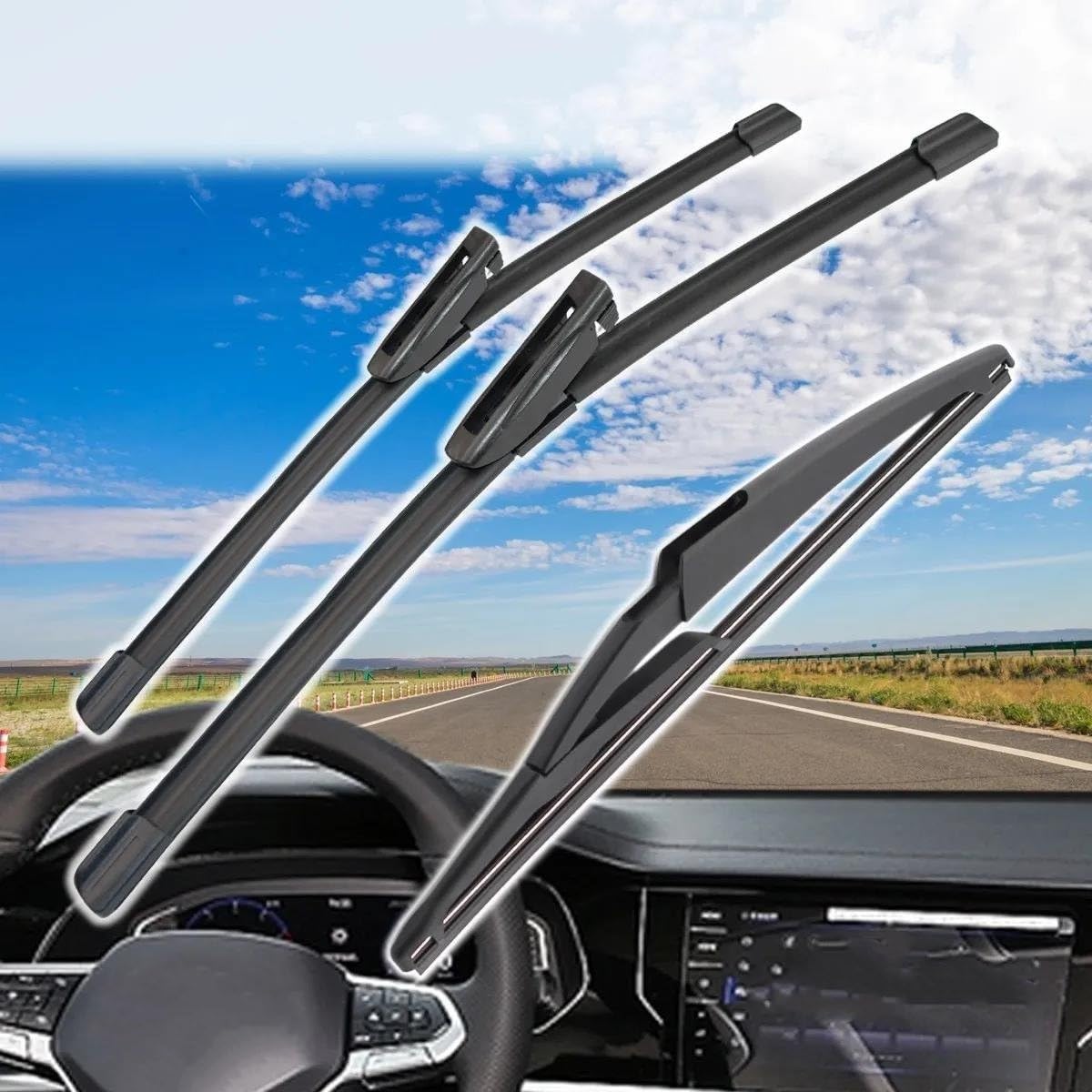Tergicristalli per auto Per Renault per Captur Kaptur 2013-2016 26"+14"+11" Spazzole tergicristallo anteriori e posteriori Parabrezza Parabrezza Finestrino