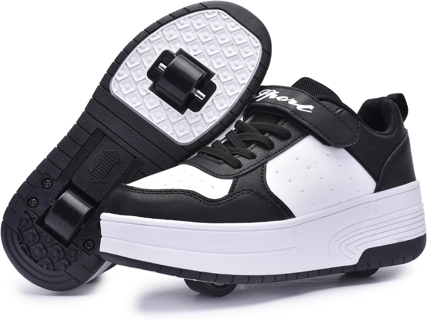 [snofiy] スニーカー キッズ 男の子 女の子 子供靴 ローラーシューズ 二輪 ランニングシューズ スポーツ ボーイズ ガール