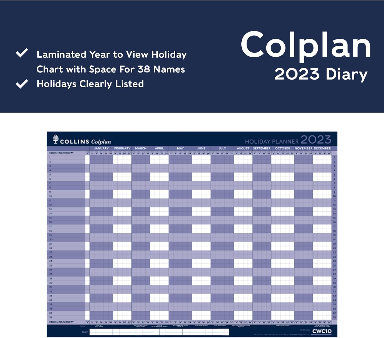 Collins Colplan A1 Yearly Holiday Wall Planner 2023 (CWC1023) BigaMart