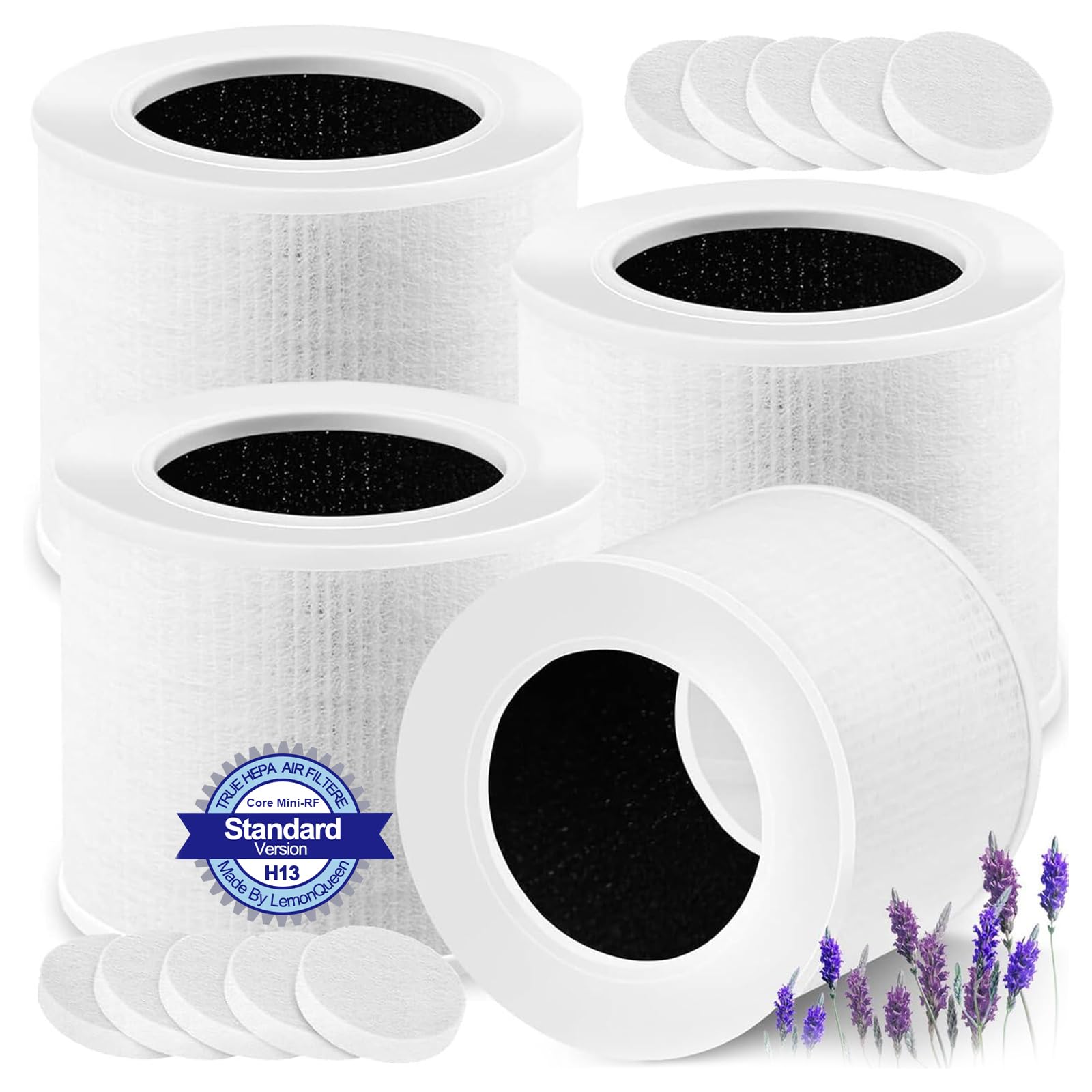 4-Pack Core Mini Air Purifier Replacement Filter Compatible with LEVOIT Core Mini Air Purifier,Core Miini-P,3-in-1 High Efficiency HEPA Filter, Mini-RF Filter with 12 Aroma Pads,Core Mini-RF