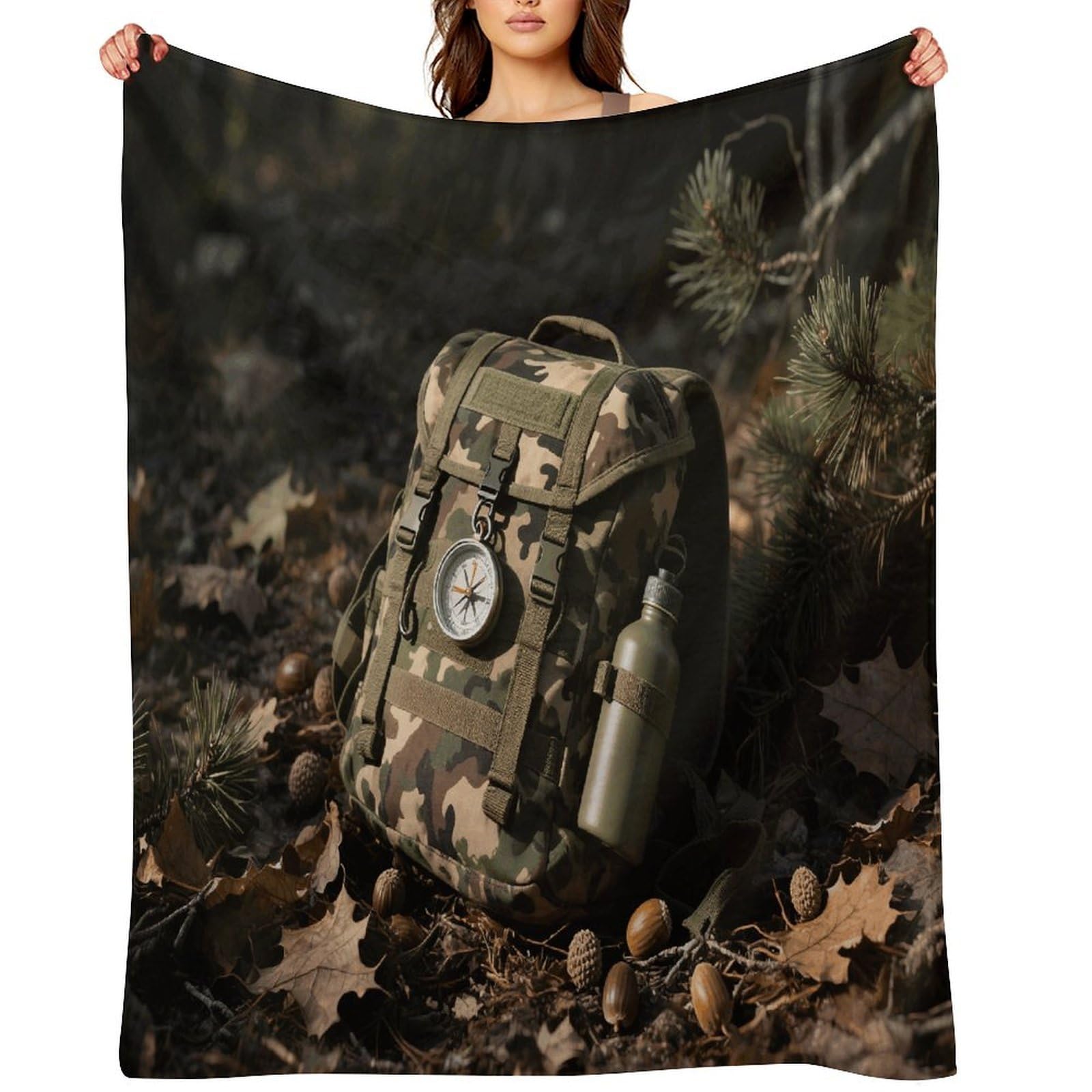 Hunting Camo Throw Blanket for Couch and Bed Super Soft Warm Lightweight Throw Blankets Cozy Fuzzy Flannel Blanket Personalized Decorative Blankets for Sofa Decor 40"x50"