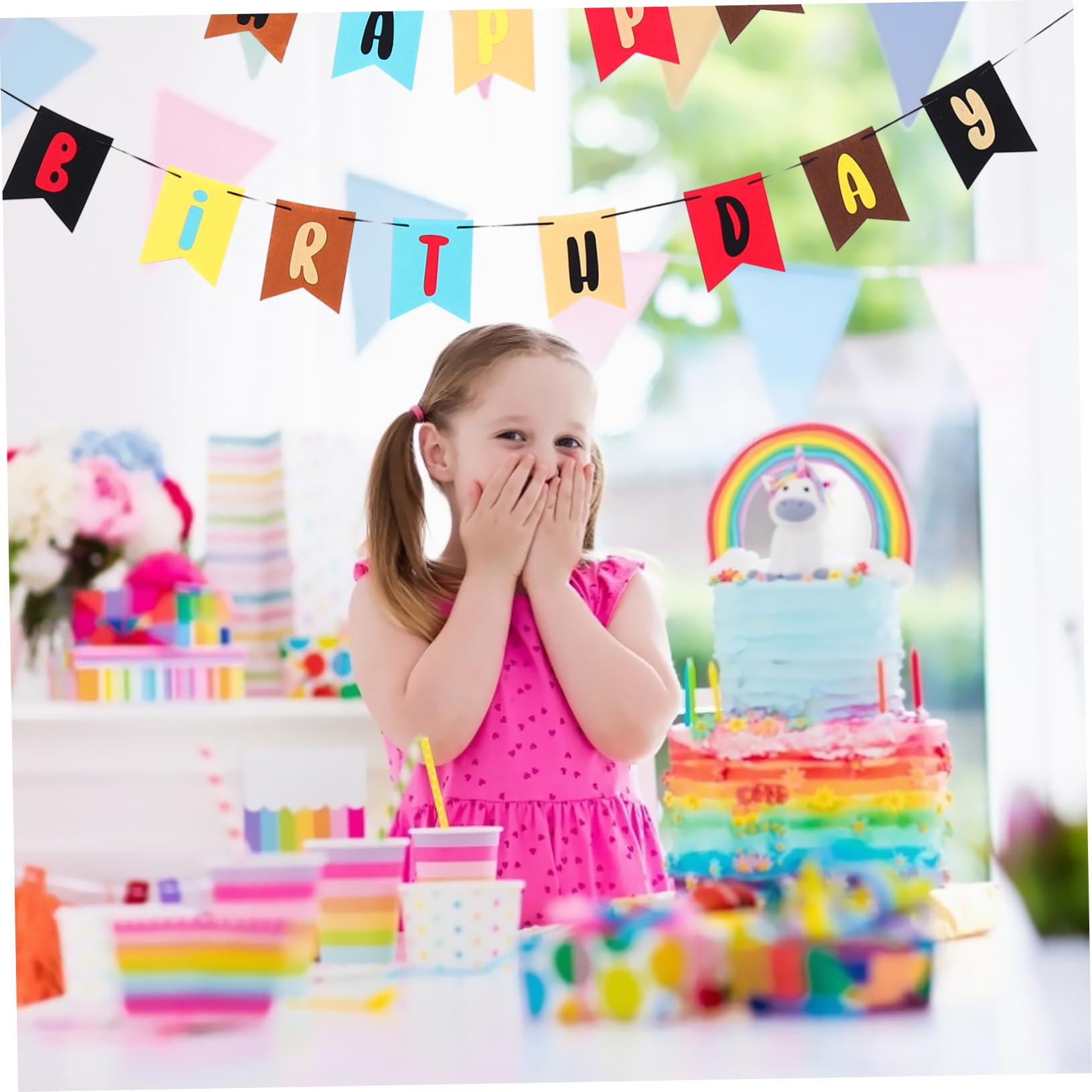 TOYANDONA 3piezas Banderín De Cumpleaños No Diseño De Decoración Creativa Para Fiestas De Cumpleaños Reutilizable y Alegre Para Celebración Infantil