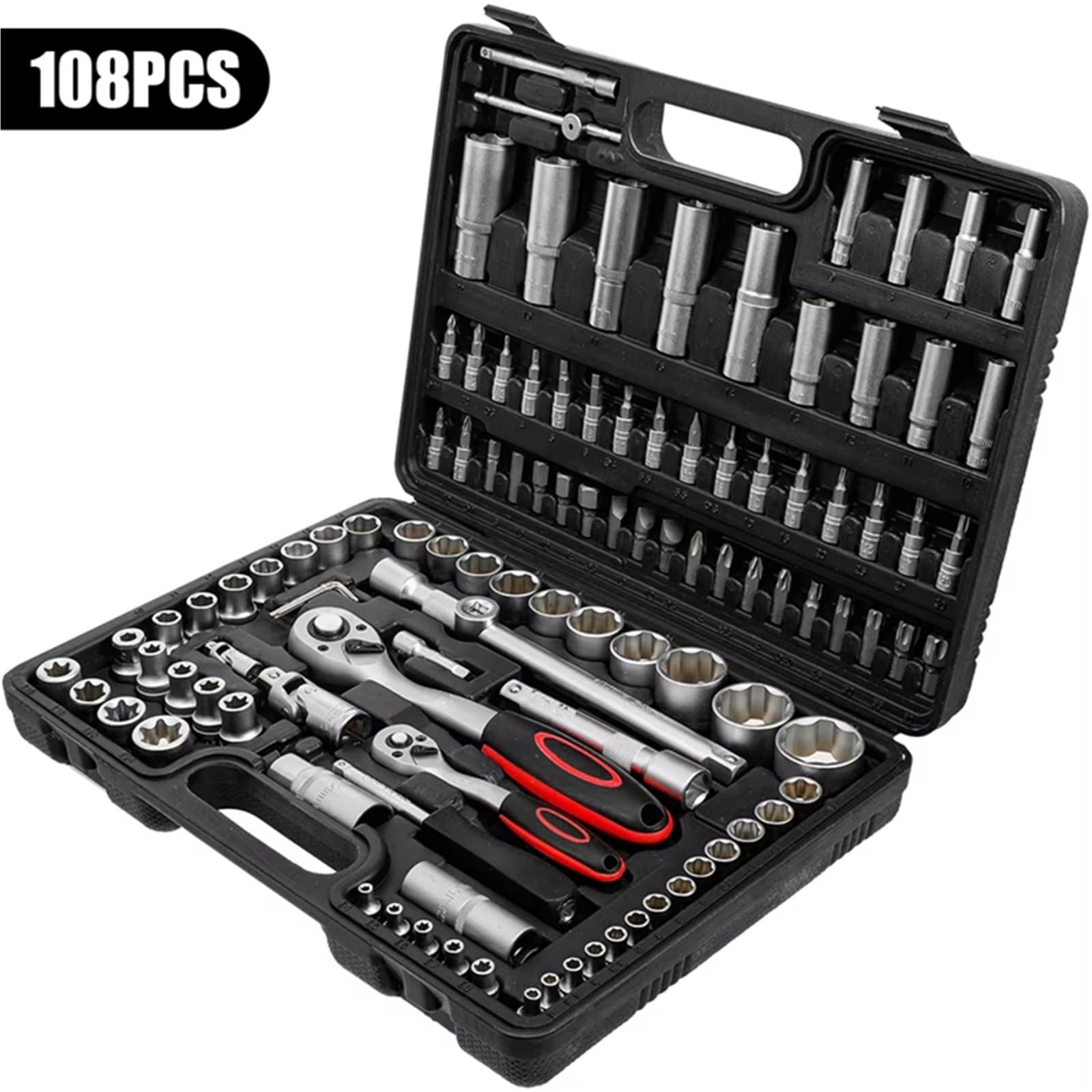 Set attrezzi da meccanico Set Di Chiavi A Bussola A Cricchetto Da 108 Pezzi Set Di Utensili Per La Casa Inclusi Utensili Manuali Chiavi A Cricchetto Punte Per Cacciavite Ecc