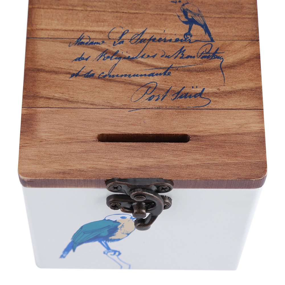Amazon.co.jp: Hilitand 貯金箱 青い鳥柄 W10×H10×D10cm(青い鳥