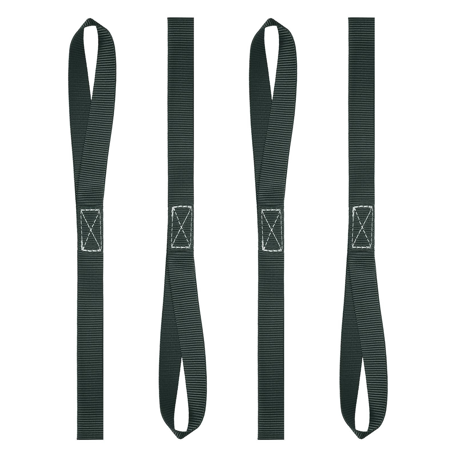 PATIKIL 25 x 400mm Soft Loop Tie Down Straps, 6Pcs Heavy Duty Motorcycle Handlebar Strap Fastening Tie Down Loops for Securing ATV UTV Truck Scooters Lawn Garden Equipment, Black