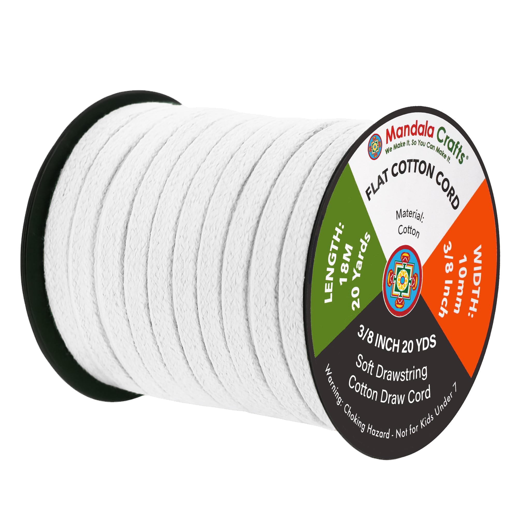 Amazon.com: Mandala Crafts White Flat Drawstring Cord