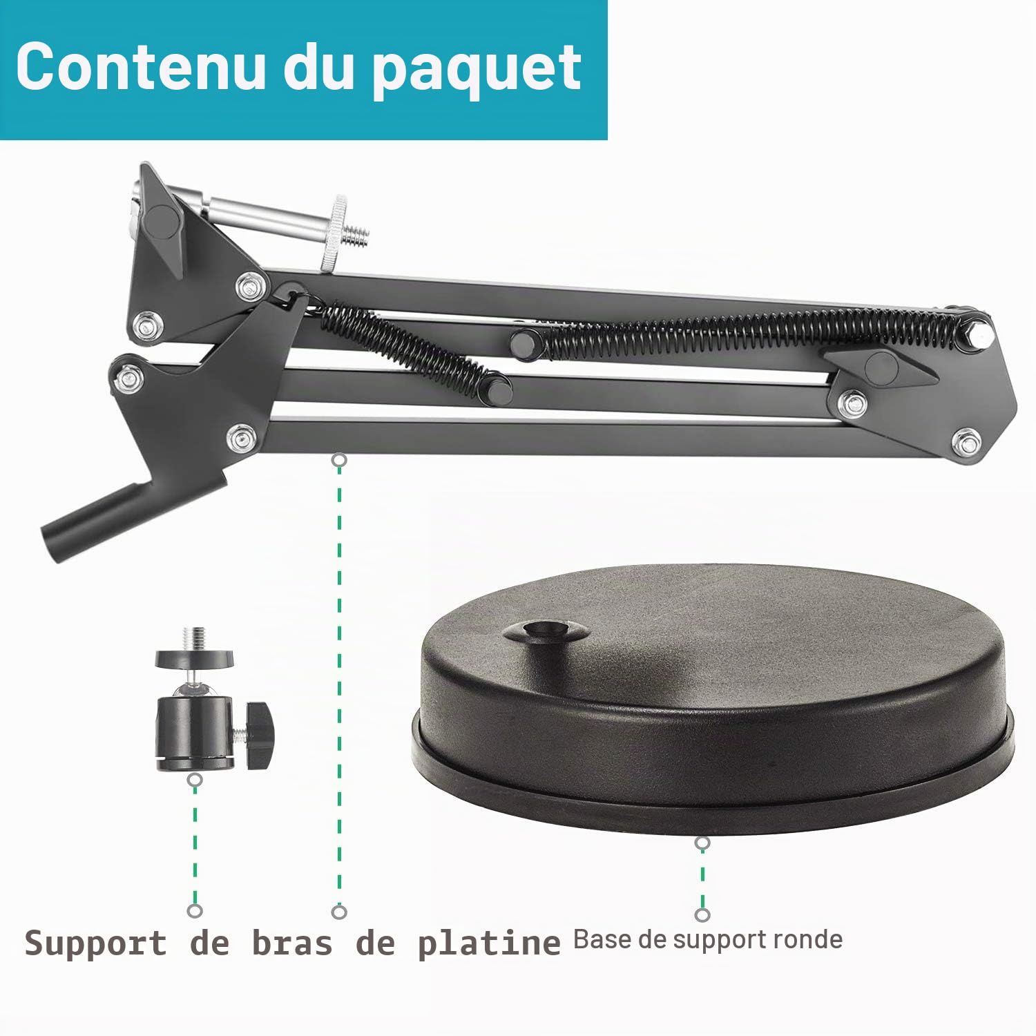Support de Webcam, Support de Bras de 22 Pouces avec Base, Compatible avec la Webcam C925e C922x C922 C930e C930 C920 C615, Hero 8/7/6/5, Ultra/Pro/Pro 2 / Pro 3/Brio 4K