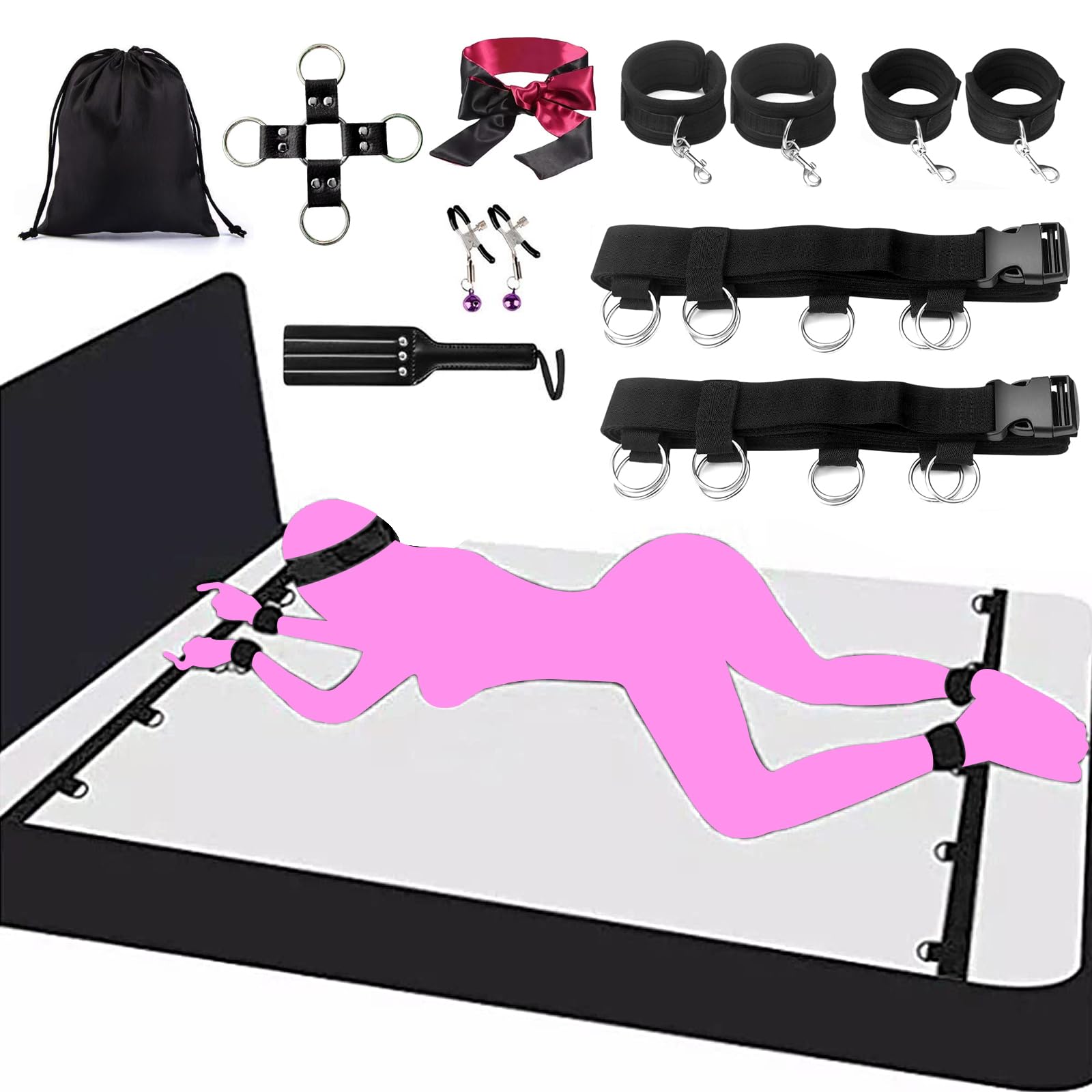 Bed Bondage Restraints Kit Sex Toys for Sex Games Sex Toy Under Mattress Fetish Adjustable Bed Bed Bondage Restraints Kit Sex Toys for Sex Games Sex Toy Under Mattress Fetish Adjustable Bed