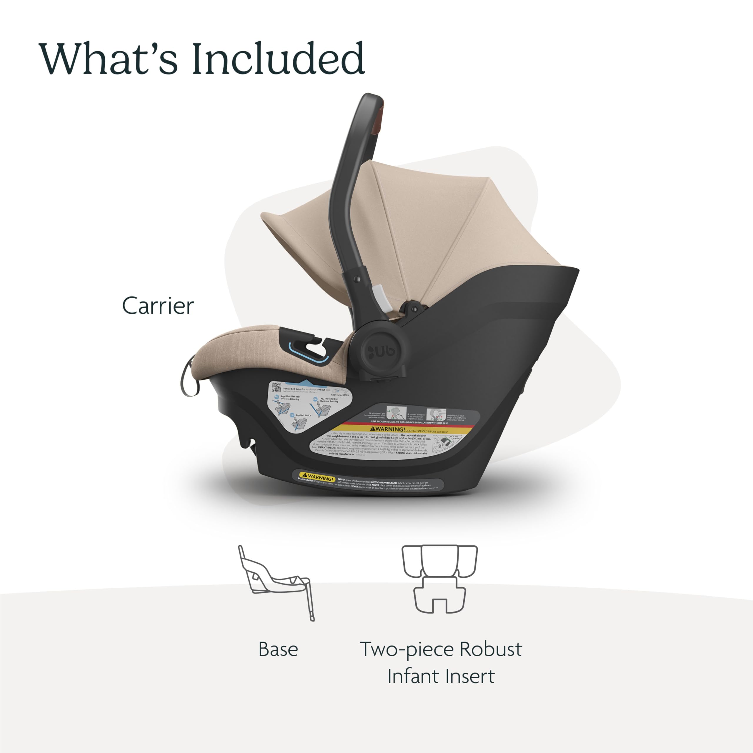 UPPAbaby Aria Lightweight Infant Car Seat/Just Under 6 lbs for Easy Portability/Base with Load Leg + Infant Insert Included/Direct Stroller Attachment/Declan (Oat Mélange/Chestnut Leather) : Baby
