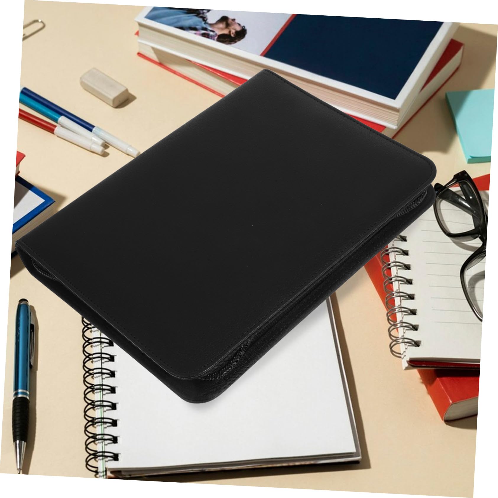 Carpeta Cierre Seguro para Documentos de Pu Cremallera Gran Capacidad y Diseño Elegante Adecuado para Oficina y Organización Profesional