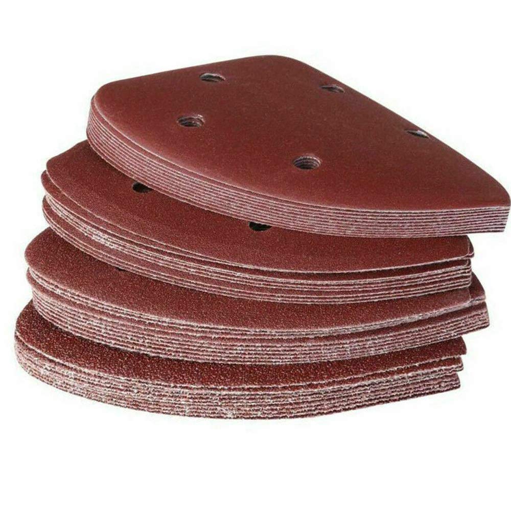 Tooldo Assorted,Brown 40 Pieces Sanding Sheets Assorted 60,80,120,240 Grit Hook And Loop Sanding Pads