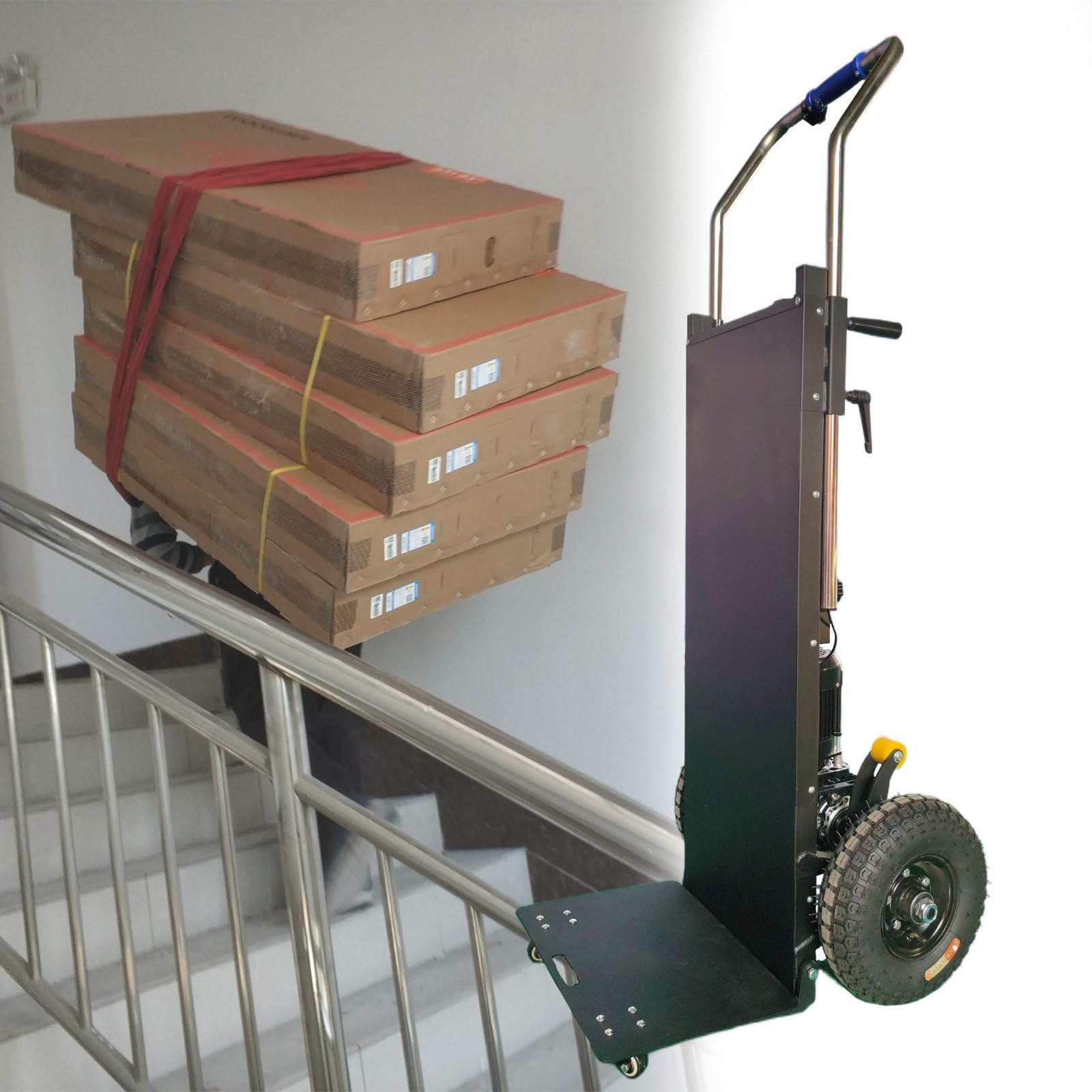 Carretillas eléctricas para Subir escaleras de Alta Resistencia, carretillas de Mano de 400 kg de Alta Capacidad de Carga, carretillas eléctricas para Subir esc,