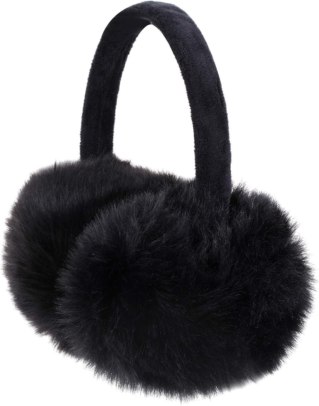 Women Girls Winter Warm Adjustable Knitted Faux Fur Plush Earmuffs Warmers