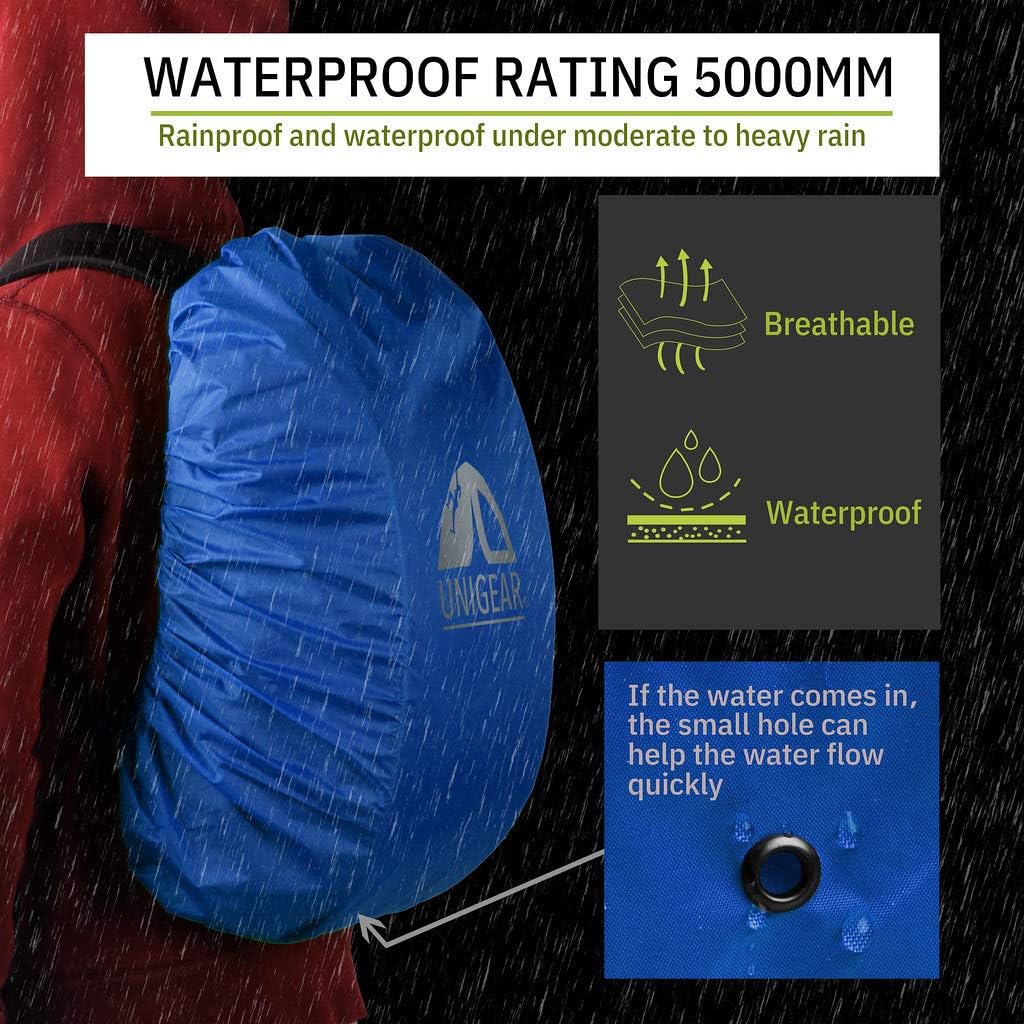 Unigear Backpack Rain Cover, 5000mm Waterproof with 2 Anti-Slip Straps image 2