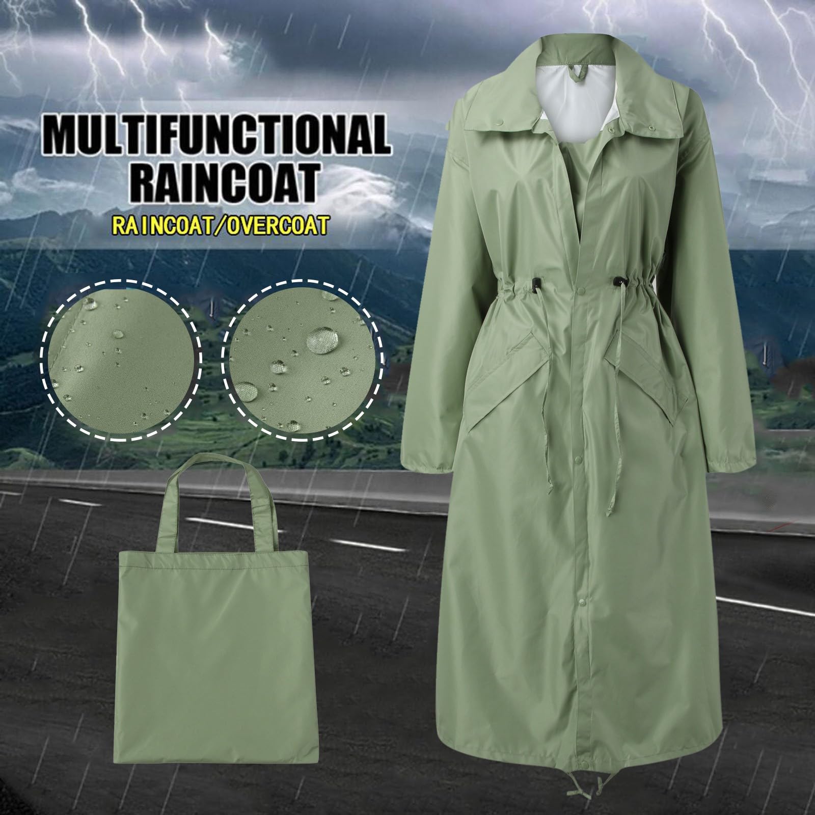 Generisch Regencape Damen Wasserdicht Regen Poncho Leichter Regenjacke Atmungsaktiv Regenponcho Wiederverwendbar Unisex Regenmantel Outdoor, Wandern, Camping Regenschutz