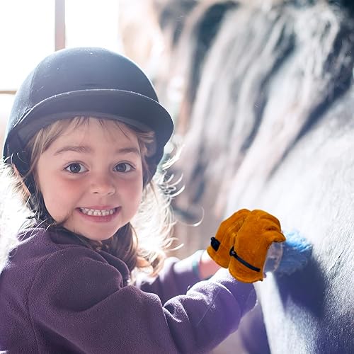 Miniatura 9 de Hocoi Moa Guantes de trabajo para niños pequeños de 2 a 12 años, guantes de trabajo de cuero para niños de piel de ovejapiel de vacuno