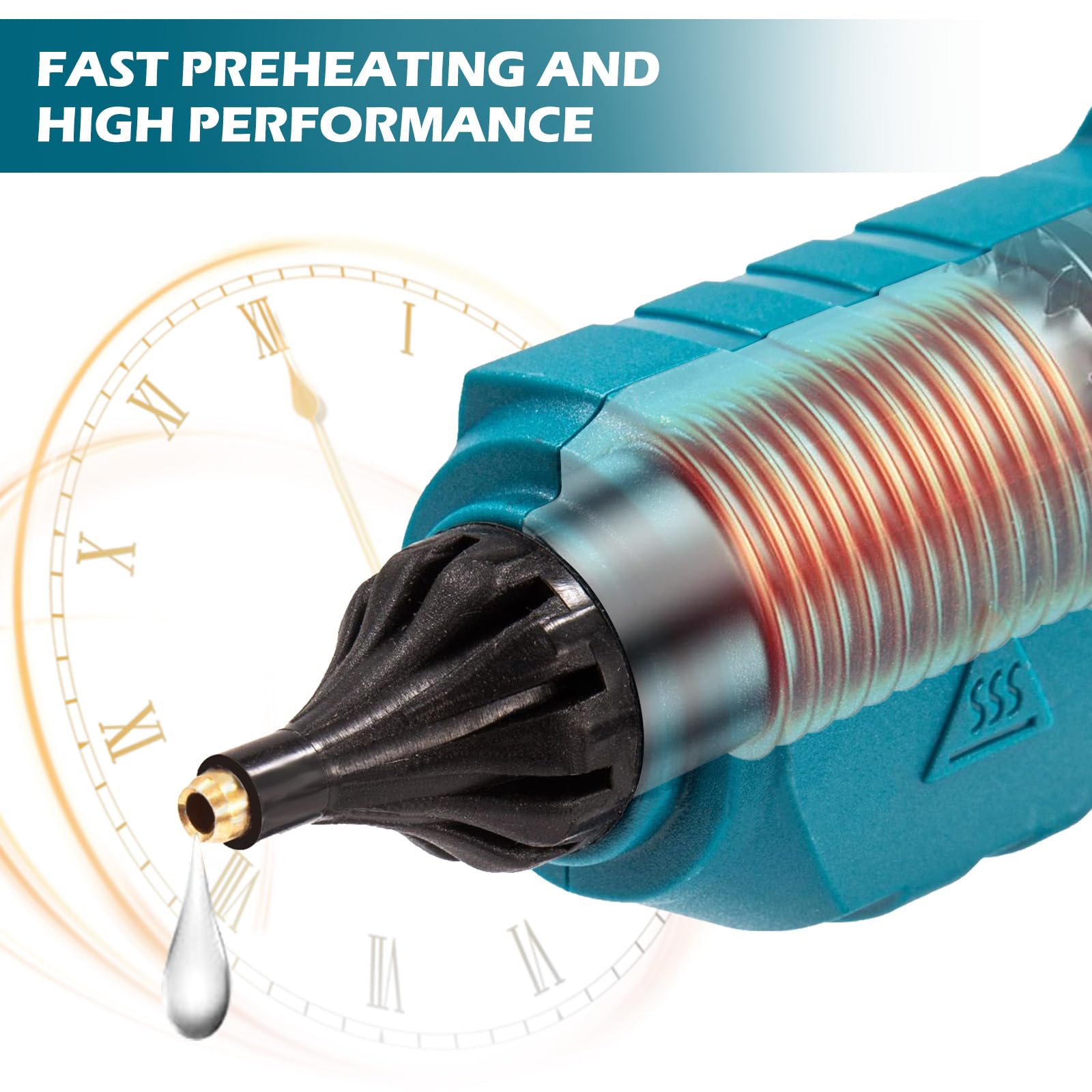 Pistola Colla A Caldo Senza Fili Ecarke - Compatibile Batterie Makita 18V - Con 20 Sticks Colla 11mm - Foto 9