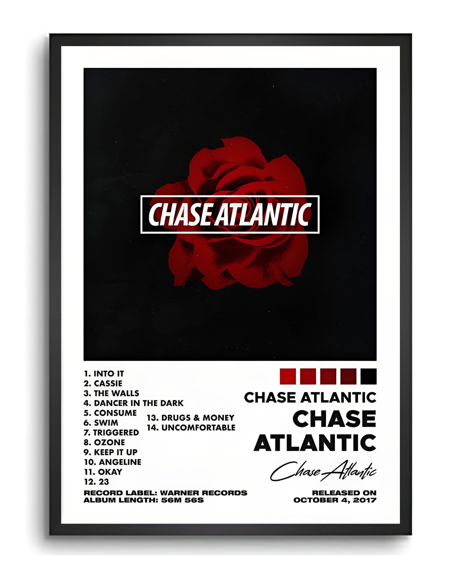 Chase Atlantic - Chase Atlantic Music Album Cover, Wall Decoration Art Framed Poster, Matte & Glossy Laminated Poster with 0.5 Inch Black Wooden Frame (Glossy, 12X18 Inches)-image-20