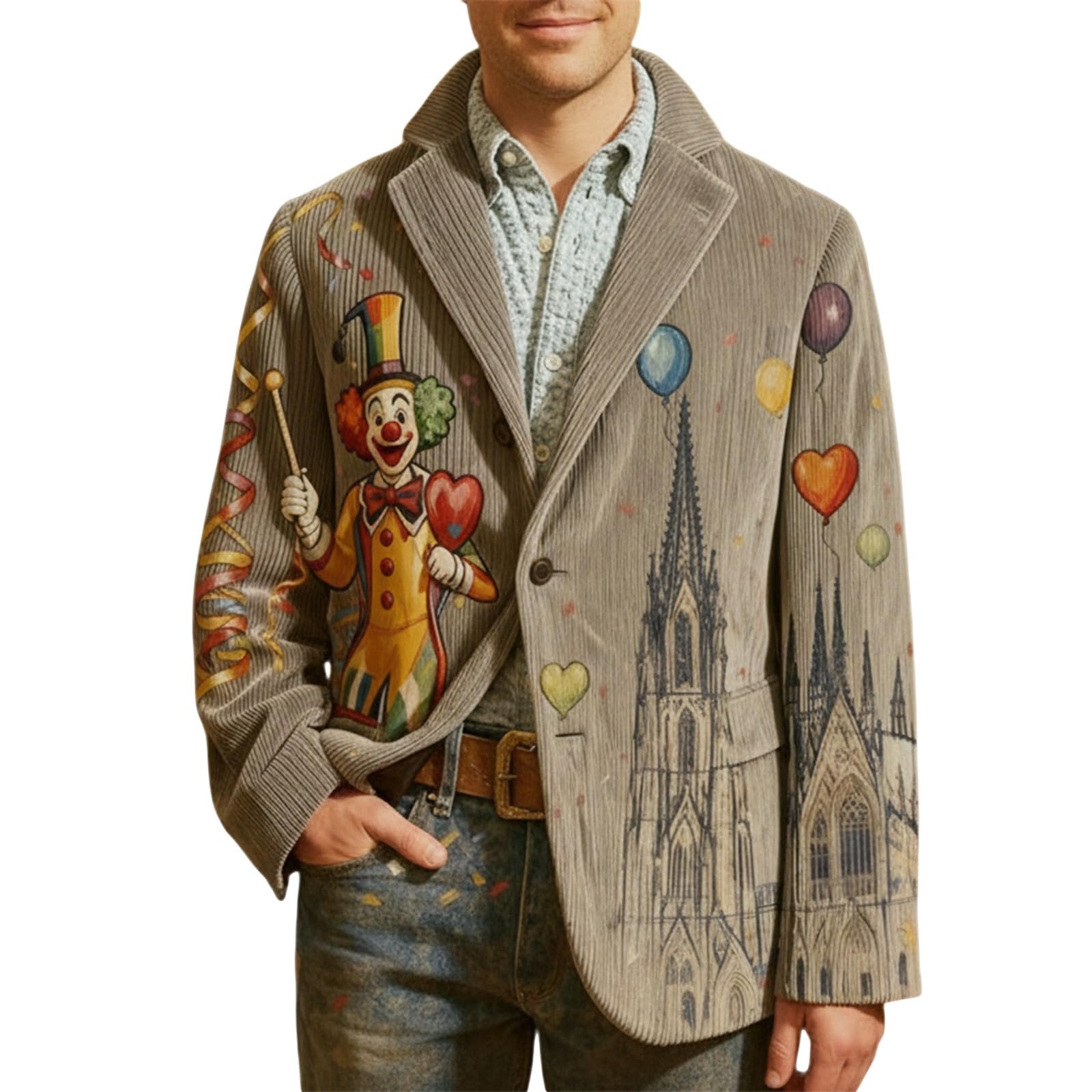 Mardi Gras Jacket Mens Holiday Blazer Outfits Plus Size Suit Sequin Top Accessories Costume Corduroy Cardigan Apparel, Z-18-Khaki, L