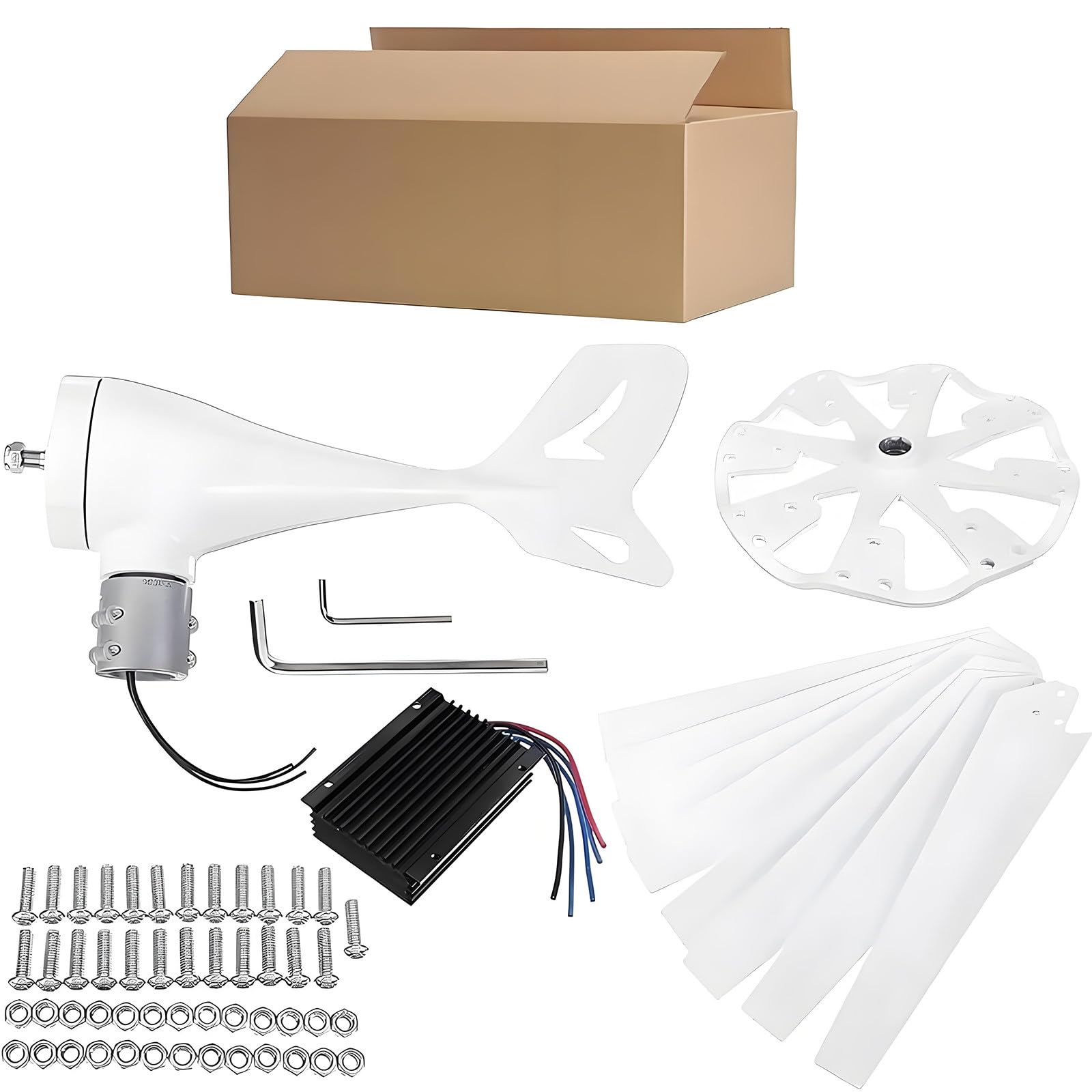 Kit generatore Eolico da 20000 W, turbina eolica a levitazione Magnetica a 8 Pale, Kit per Turbine eoliche residenziali per energia rinnovabile, casa, Fattoria, Camper, Barca, Bianco 220V
