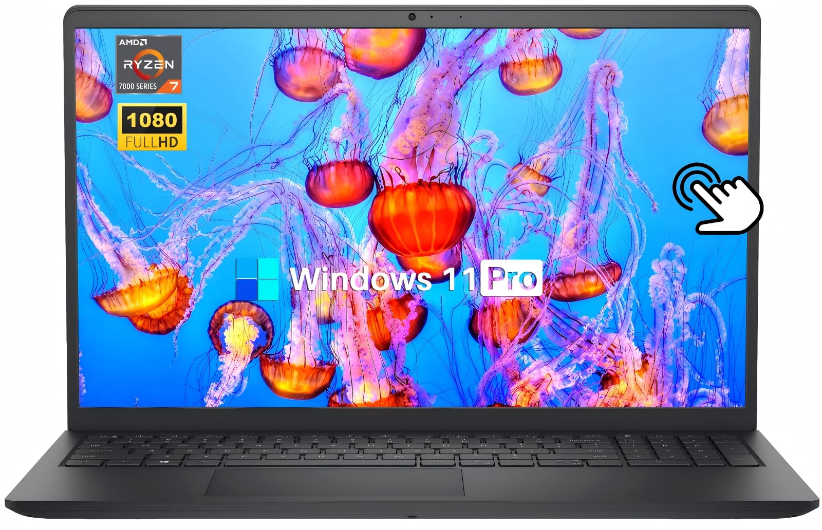 Dell Inspiron 15.6" FHD Touchscreen Laptop Computer, Windows 11 Pro, AMD Ryzen 7 7730U (8-Core) Processor, 16 GB 3200MHz RAM, 512 GB SSD, LED-Backlit Display, AMD Radeon Graphics, Wi-Fi, HD Webcam