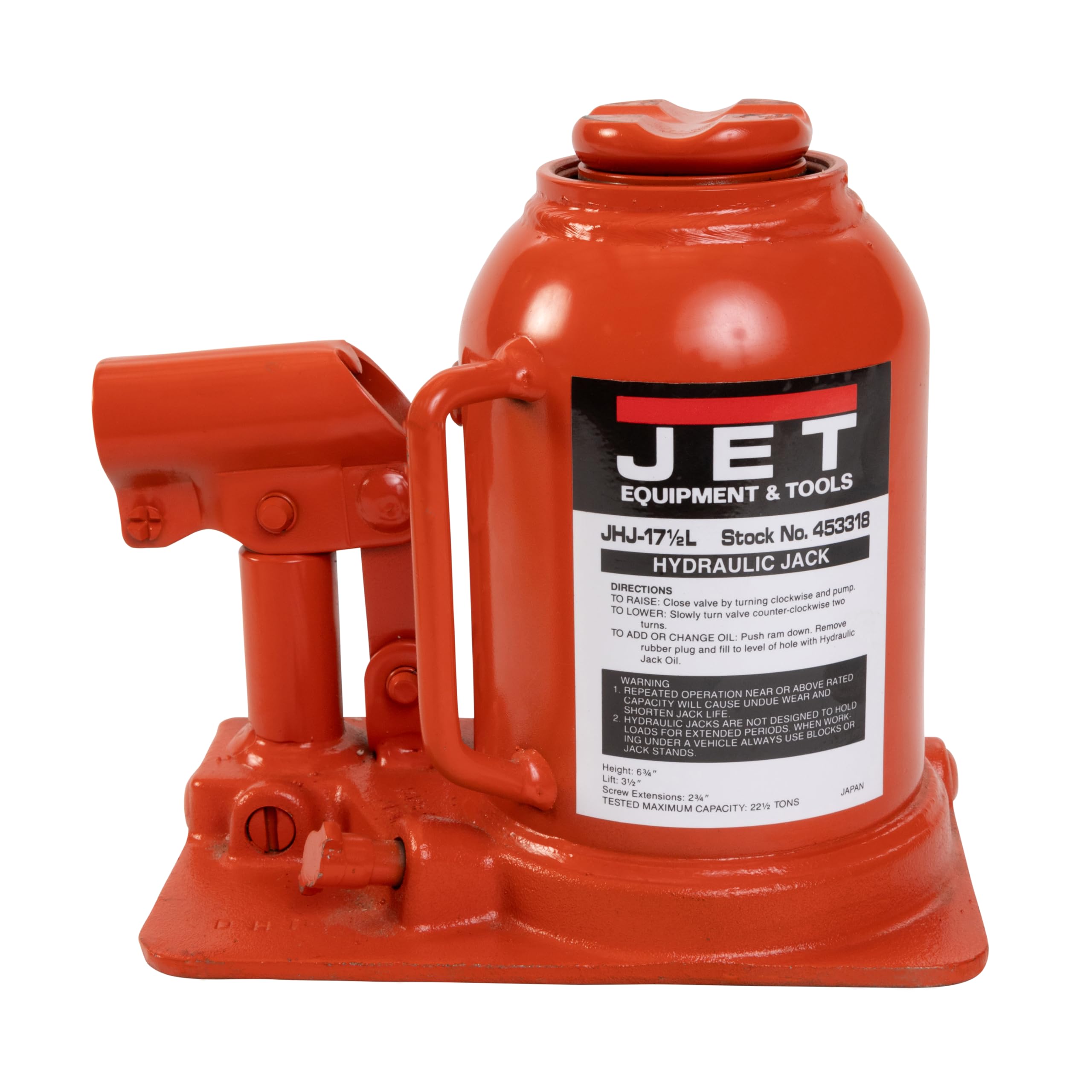 Amazon.com: JET 17.5-Ton Low-Profile Hydraulic Bottle Jack w