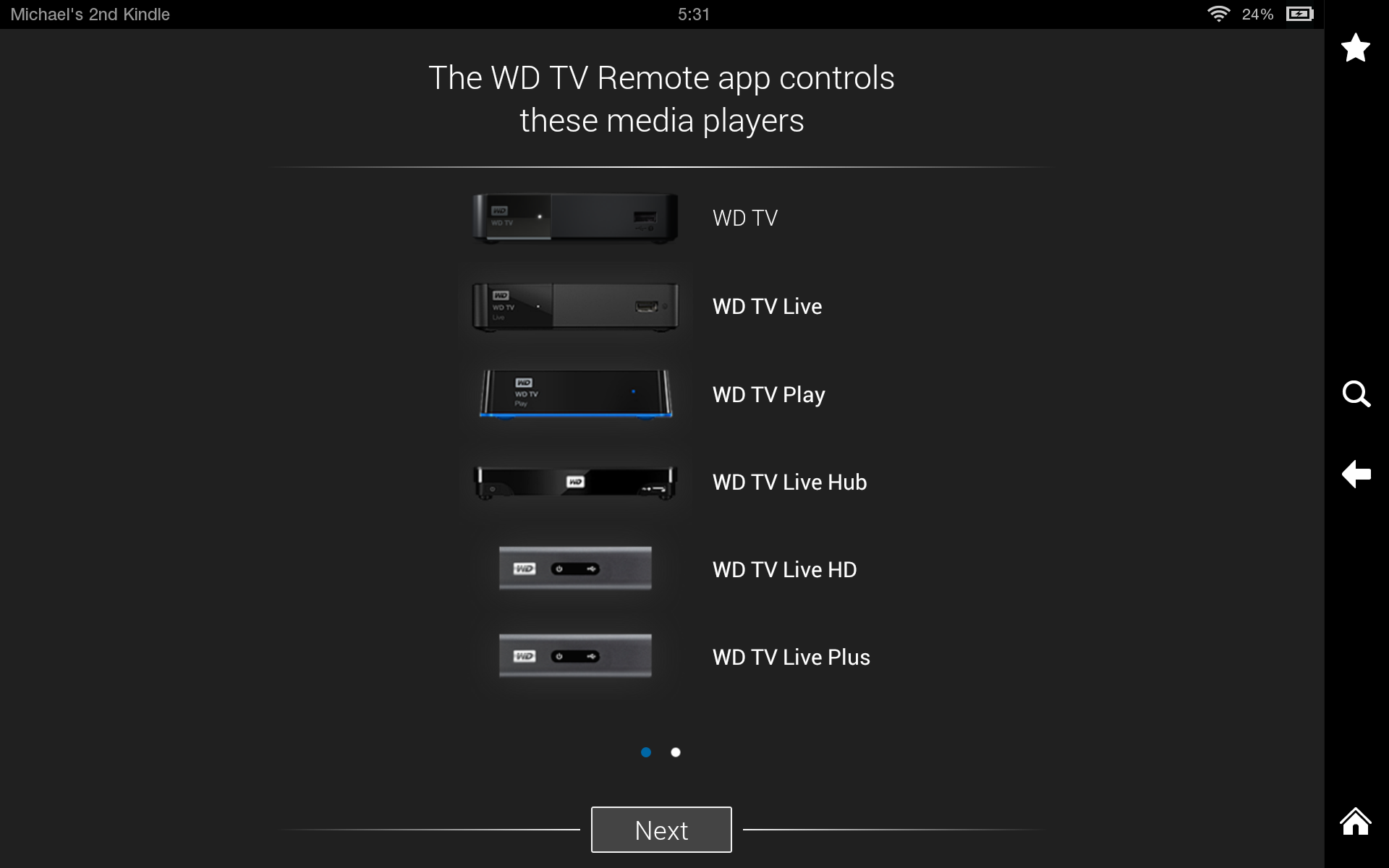 WD TV Remote App on Amazon Appstore