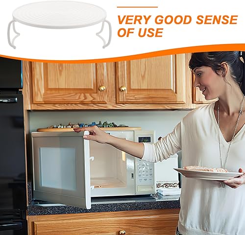 Miniatura 7 de Cabilock Bandeja de comida apiladora de platos de microondas 2 piezas soporte de bandeja de calefacción por microondas Bandeja de vapor para