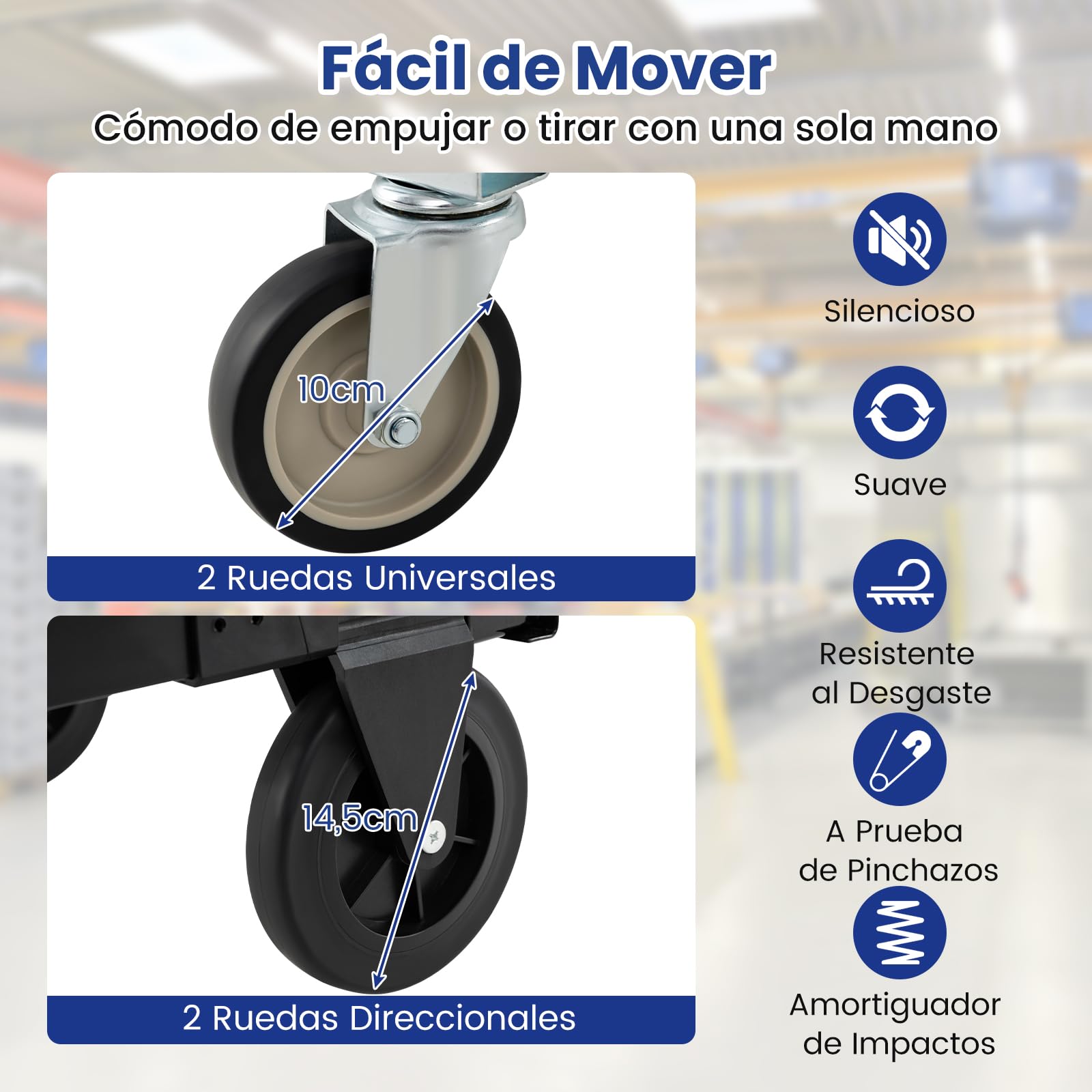 GYMAX Carretilla Plegable con 4 Ruedas, Carro de Transporte con Mango Retráctil, Longitud Extensible y Altura Ajustable, Carga de 272 kg, Carro Plataforma para Almacén, Fábrica y Supermercado