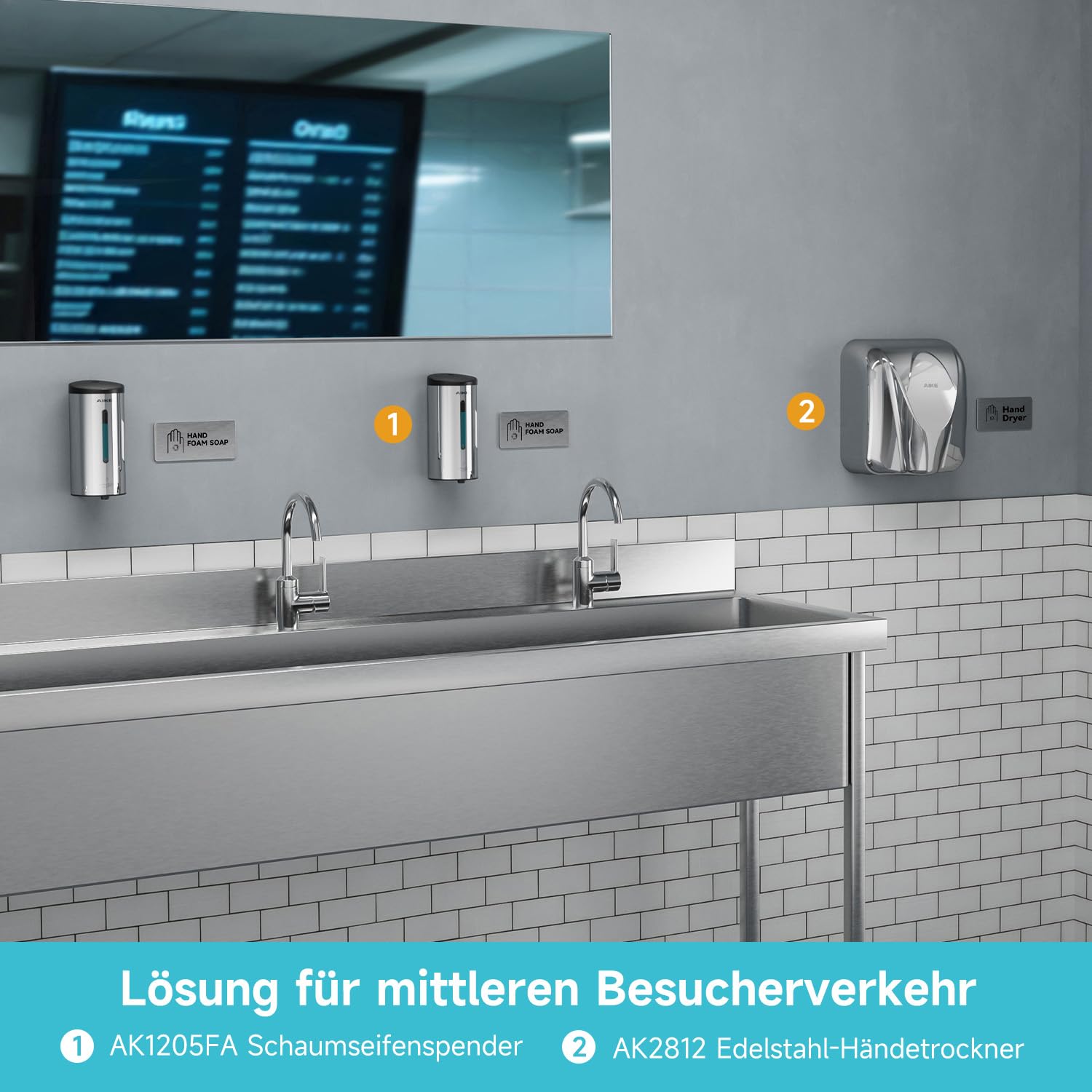 AIKE FoamCore Automatischer Schaumseifenspender,Wandmontiert