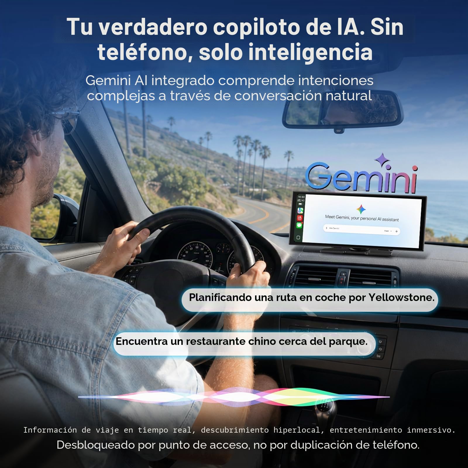 OTTOCAST Ottoscreen AI, 11,4 Pulgadas Pantalla Coche Carplay y Android Auto,Inalámbrico Carplay mit Youtube/Tiktok, Pantalla para Coche con 1080P Cámara de Marcha atrás,Navegador GPS, Android 15OS