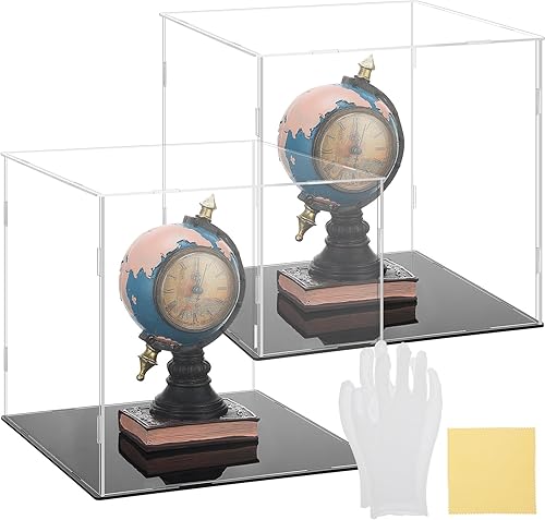 Miniatura 1 de Yungyan 2 juegos de vitrina de acrílico transparente a prueba de polvo escaparate de protección para niños, figuras coleccionables, figuras de fútbol