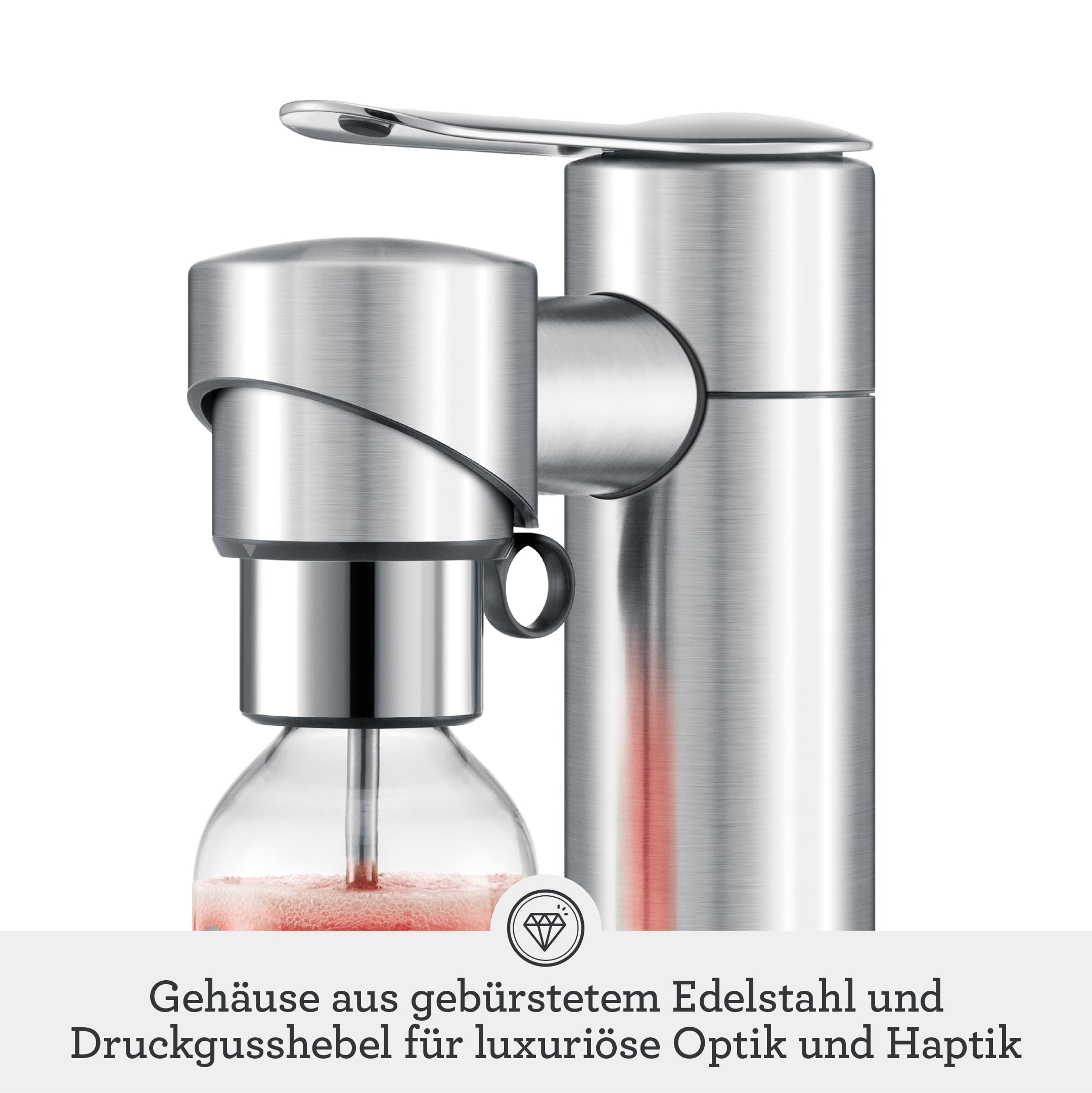 Sage - The InFizz Fusion Home Soda Maker - Für sprudelndes Wasser, Saft, Tee, Cocktails und alle sprudelnden Getränke, Gebürsteter Edelstahl