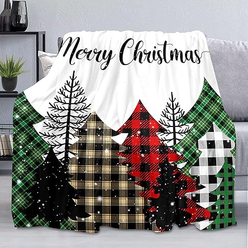 Vista 57 de LUVIVIHOME Manta de Feliz Navidad, bolas de Navidad azules doradas, manta de invierno con copos de nieve, manta individual, acogedora manta cálida