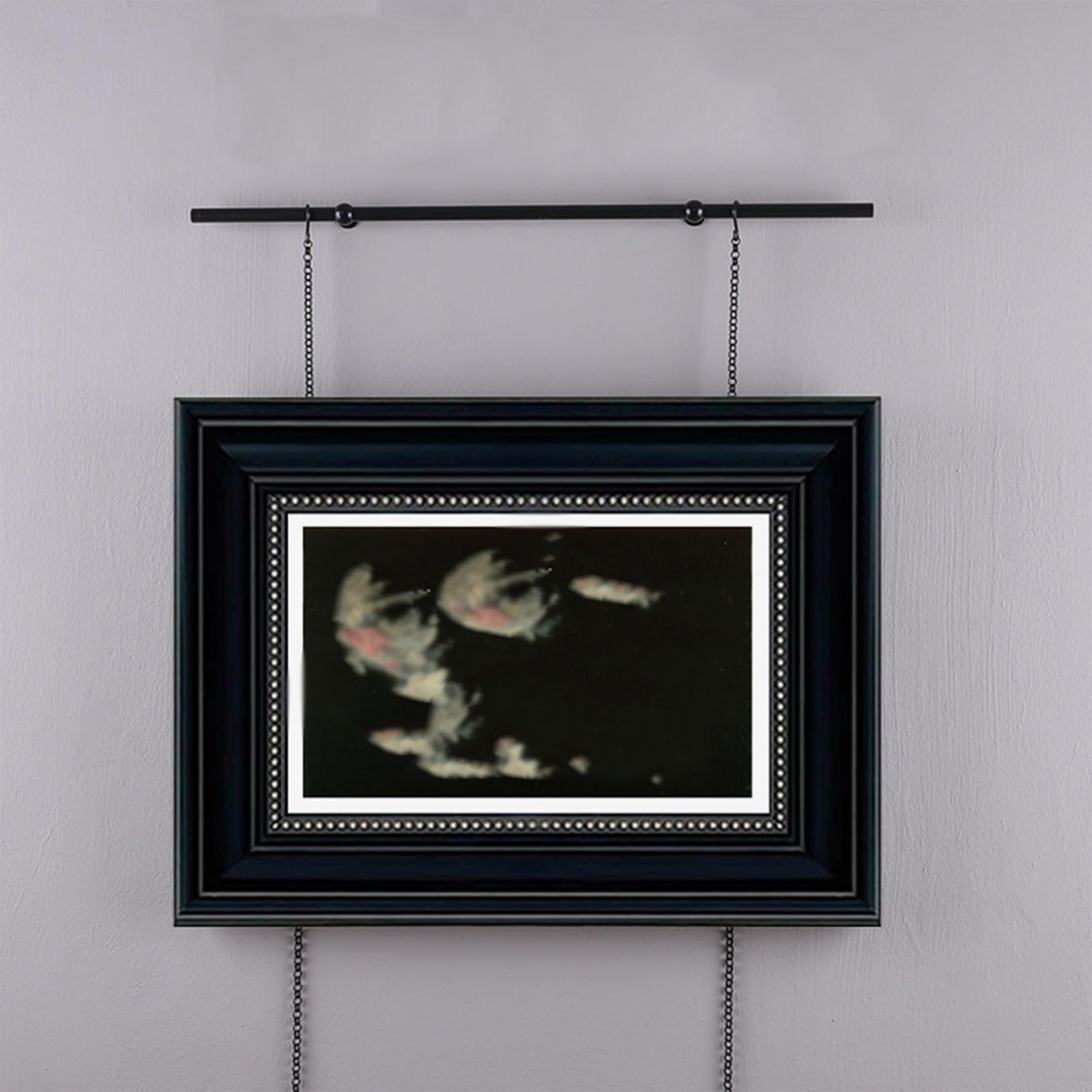 Barra colgante de galería con cadenas, kit de colgar cuadros para marcos, arte, carteles, colgador de pared resistente para el hogar, estudio, exposición