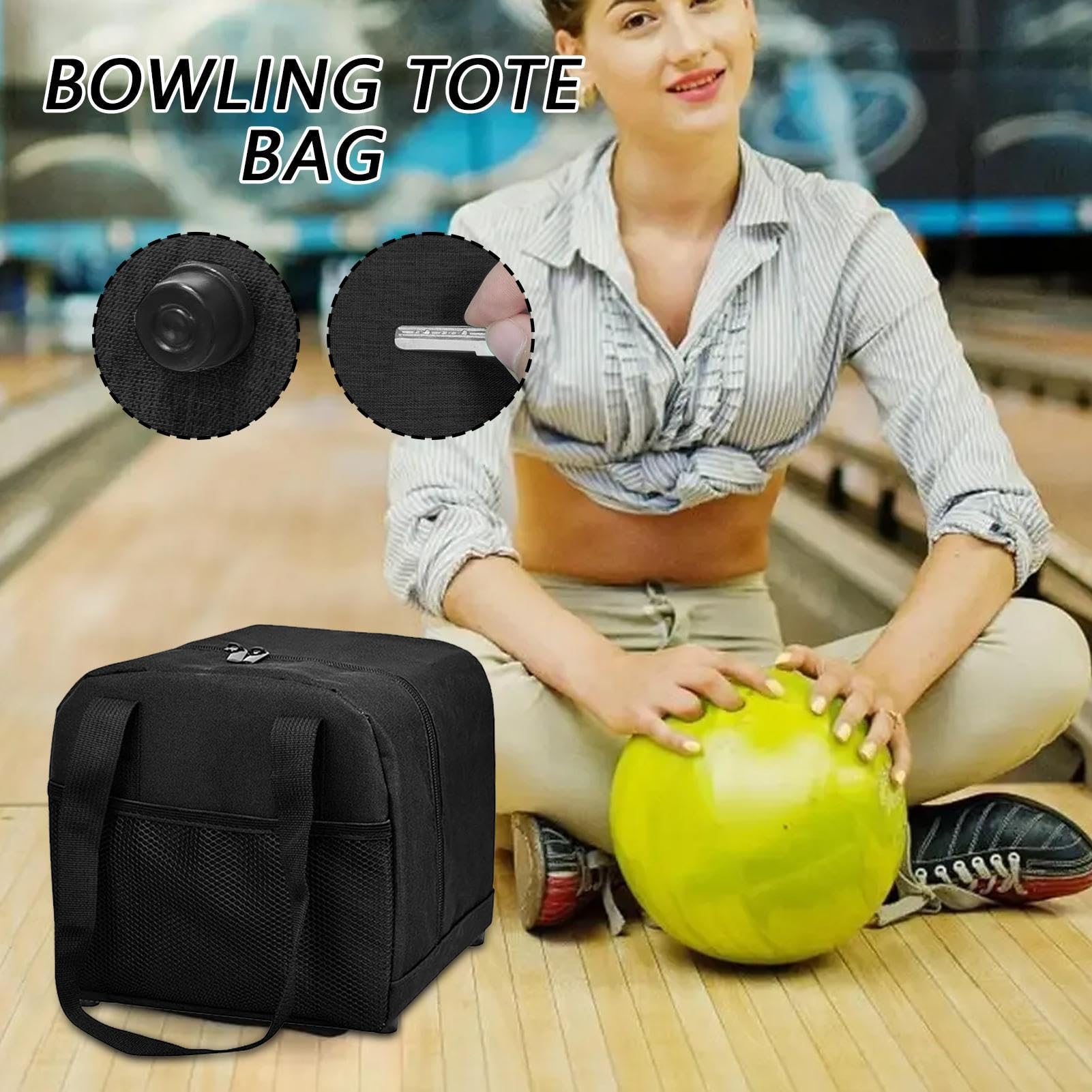 Sacs pour boules de bowling – Sac de transport à bandoulière rembourré pour une seule balle | Rangement de voyage sportif à sangle réglable | Accessoire de Ligue Professionnelle | Équipement de